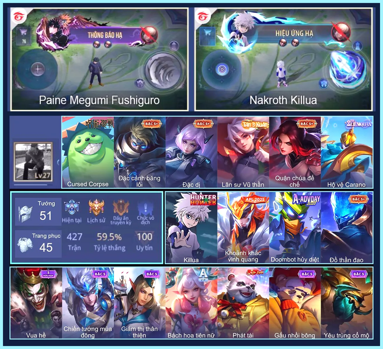 Nakroth Killua full phụ kiện