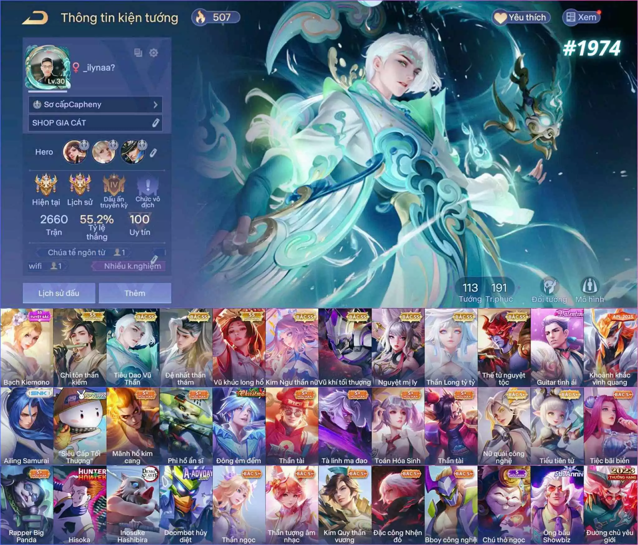 Murad Chí Tôn, Airi Tuyệt Sắc, Tulen Tiêu Dao, Butterfly Kim Ngư, Arum Long Hổ, Violet Tyty,.. dàn ss xink