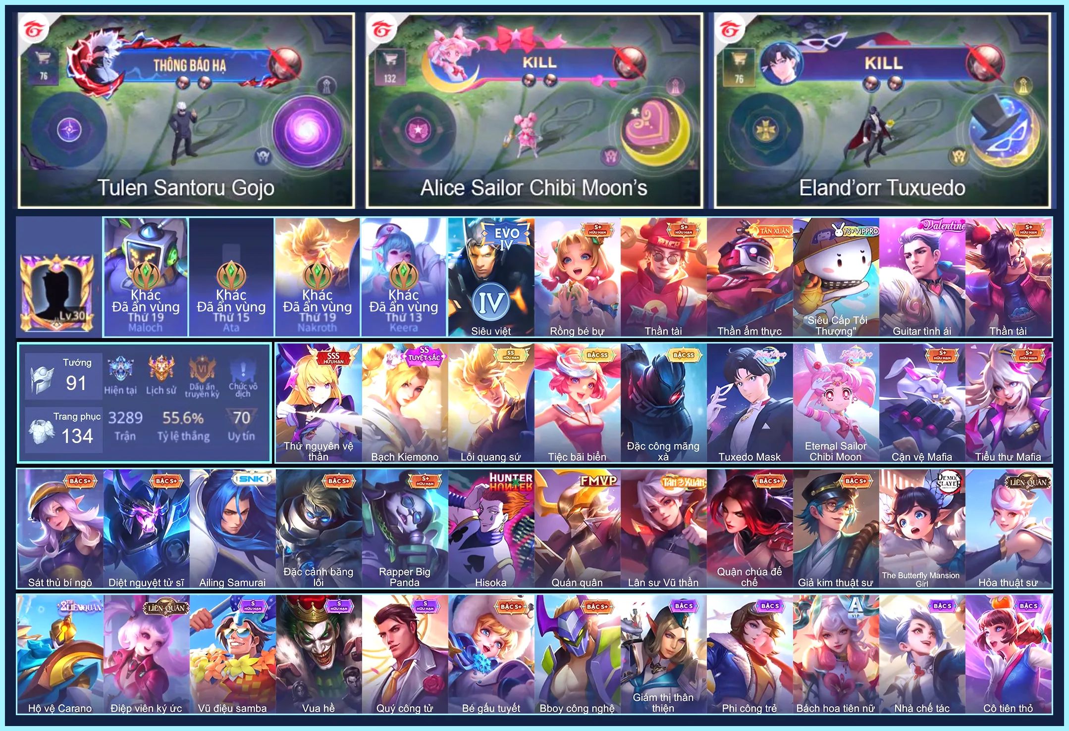 TelAnnas Thứ nguyên vệ thần, Alice - Eternal Sailor Chibi Moon, Elandorr-Tuxedo...