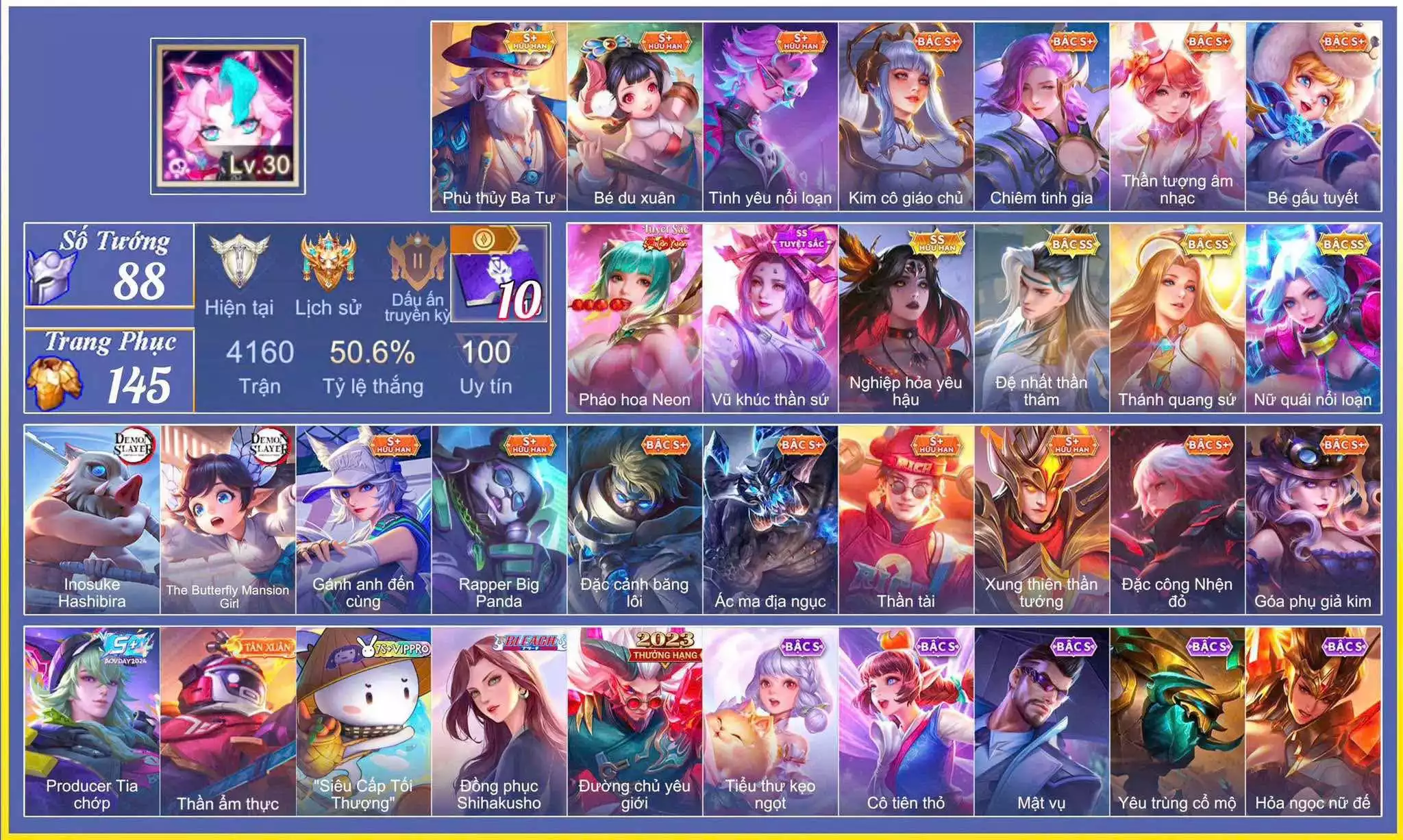 Violet Pháo hoa neon, Arum Vũ Khúc, Nata Nghiệp Hoả, vanhel Chí Tôn, Lauriel Thánh Quang Sứ,.. mỗi sdt