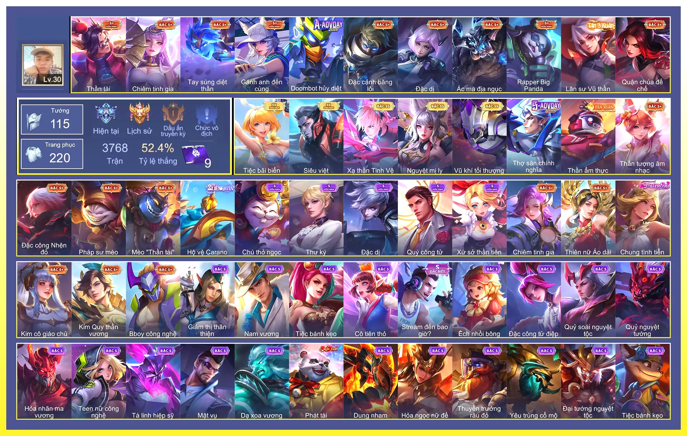 Valhein Vũ khí tối thượng, Violet Tiệc bãi biển, Murad Siêu việt, Liliana Nguyệt mị ly, Laville Xạ Thần Tinh Vệ…