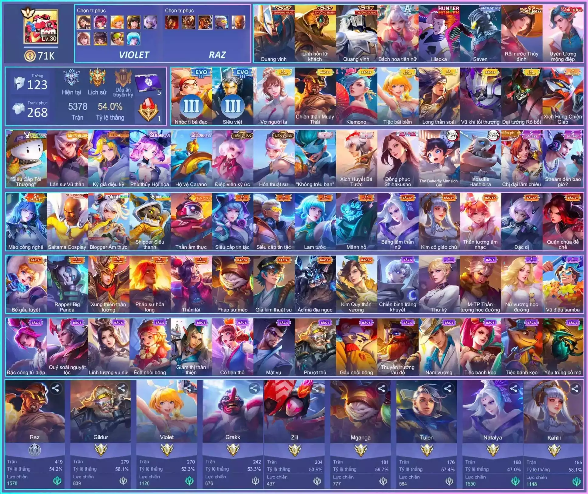 Valhein Vũ khí tối thượng, Yorn Long thần soái, Raz Chiến thần Muay Thái, Violet Tiệc bãi biển, Violet Vợ người ta, Maloch Đại Tướng Robot, Airi Kiemono