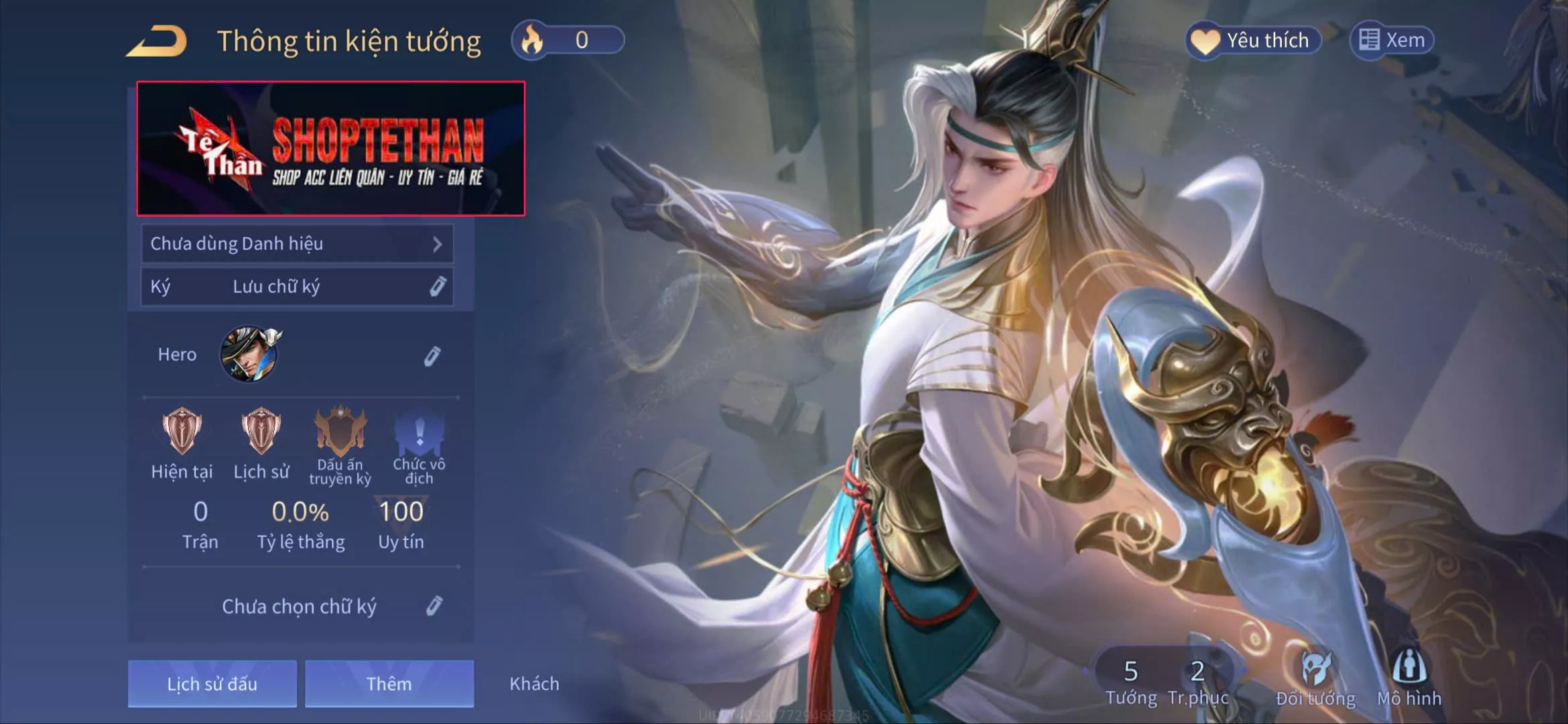 ACC REG: Valhein đệ nhất thần thám, sẵn tướng, free đổi tên, trắng thông tin, có bảo hành
