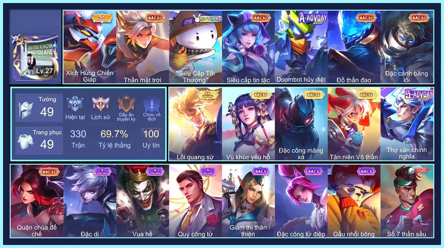 TelAnnas Vũ khúc yêu hồ, Nakroth Lôi Quang Sứ, Ngộ Không Tân niên Võ Thần, Quillen Đặc công mãng xà...TRẮNG THÔNG TIN