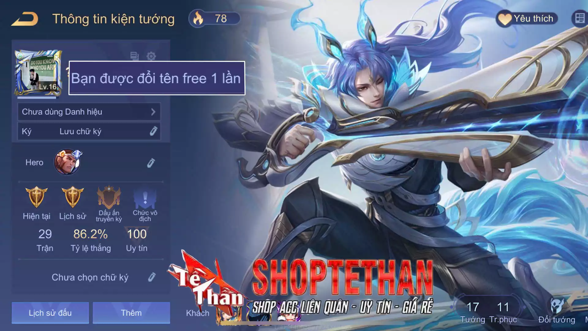 Elsu Trấn thiên phi hồ...TRẮNG THÔNG TIN