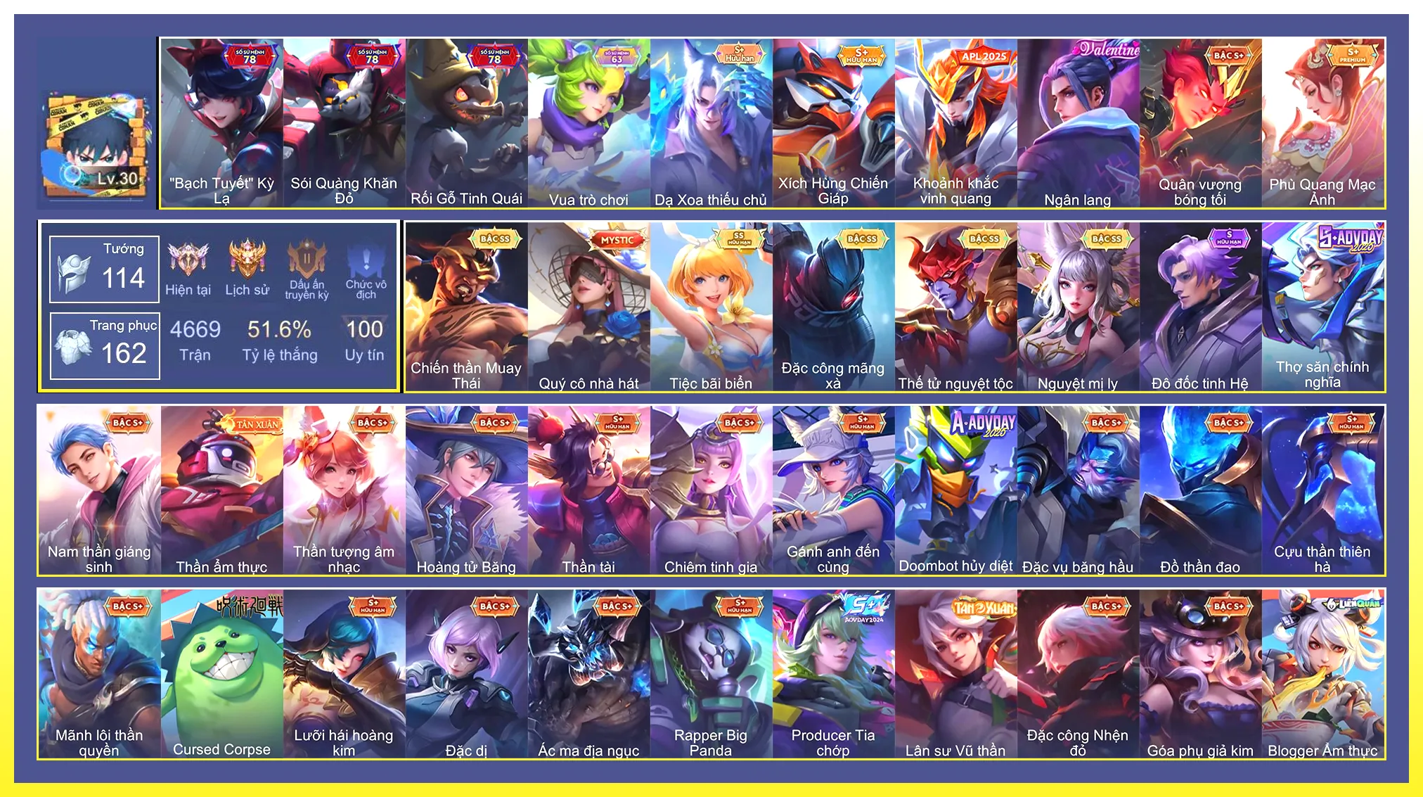 Yorn Thế Tử Nguyệt Tộc, Raz Chiến thần Muay Thái, Liliana Nguyệt mị ly, Violet Tiệc bãi biển, Quillen Đặc công mãng xà…