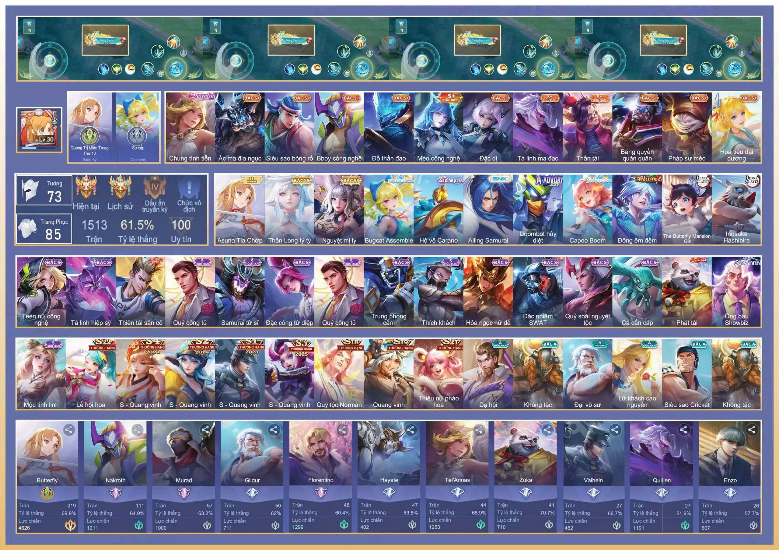 Buterfly V1, Violet tỷ Tỷ, Lili Nguyệt Mị,..