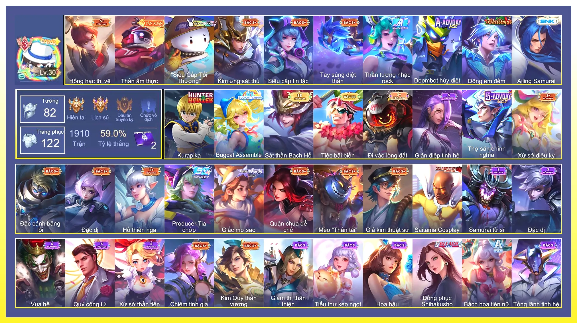 Enzo Kurapika, Capheny Bugcat Assemble, Enzo Sát thần Bạch Hổ, Lữ Bố Tiệc Bãi Biển…