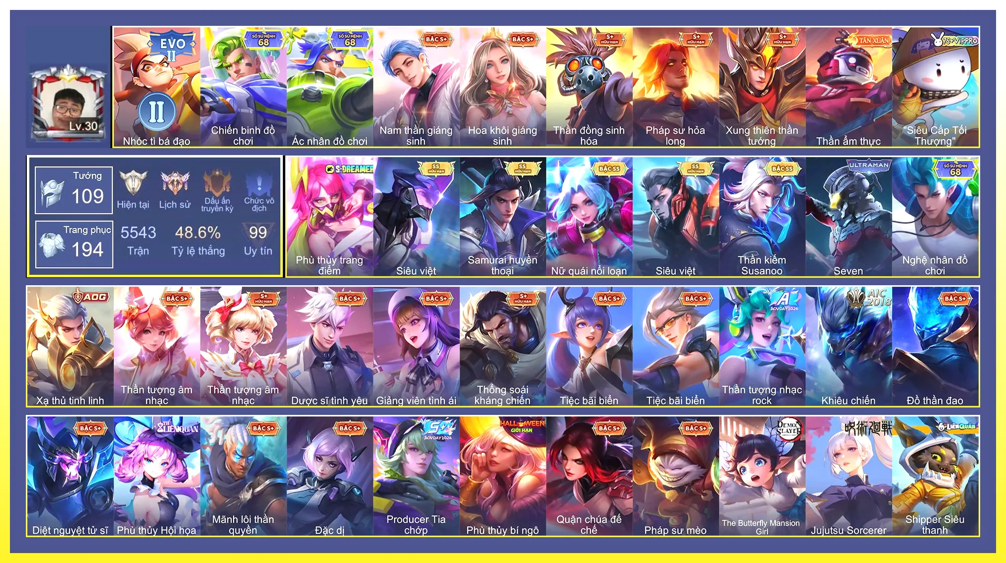 Ryoma samurai, Zephys siêu việt, Butter nổi loạn, Flo seven…