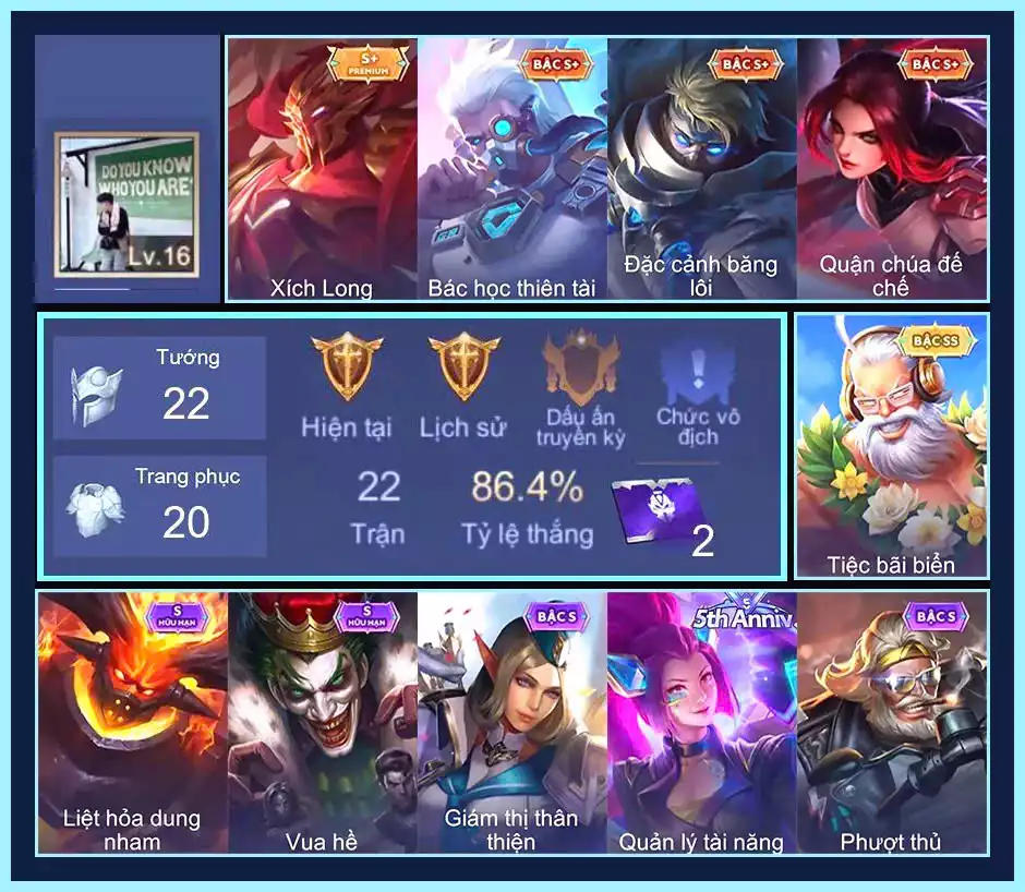 Gildur Tiệc Bãi Biển, Gildur phượt thủ, Gildur Đại võ sư, Gildur Bác học thiên tài, Gildur Xích long...TRẮNG THÔNG TIN