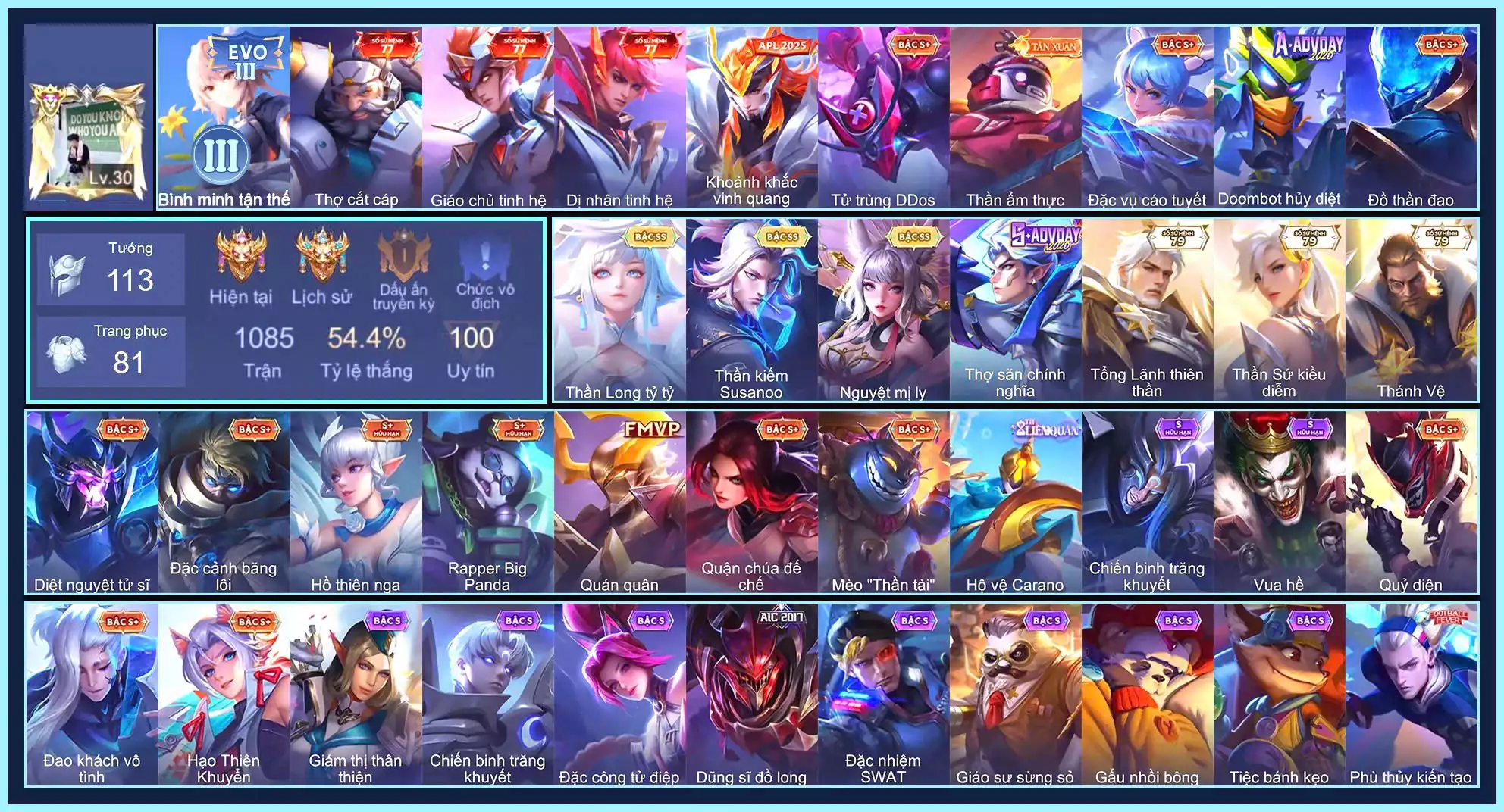 Violet Thần long tỷ tỷ, Richter Kiếm thần Susanoo, Liliana Nguyệt mị ly...TRẮNG THÔNG TIN