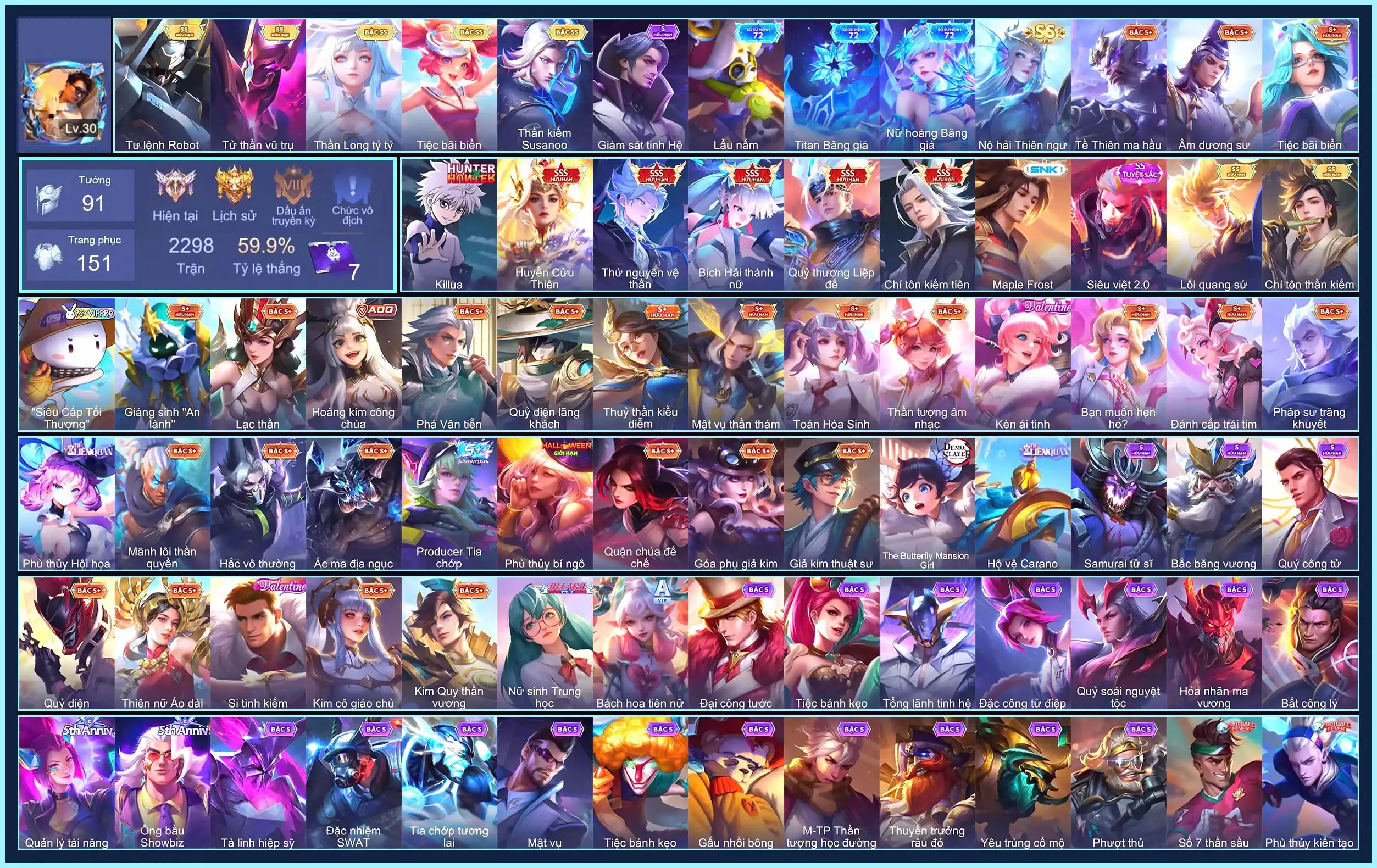 Ảnh MÁC CHIẾN THẦN, Nakroth Killua, Ryoma Maple Frost, Tulen Chí tôn kiếm tiên, Nakroth thứ nguyên vệ thần, Nakroth Quỷ Thương Liệp Đế, Airi Bích hải thánh nữ, Yena Huyền cửu thiên...
