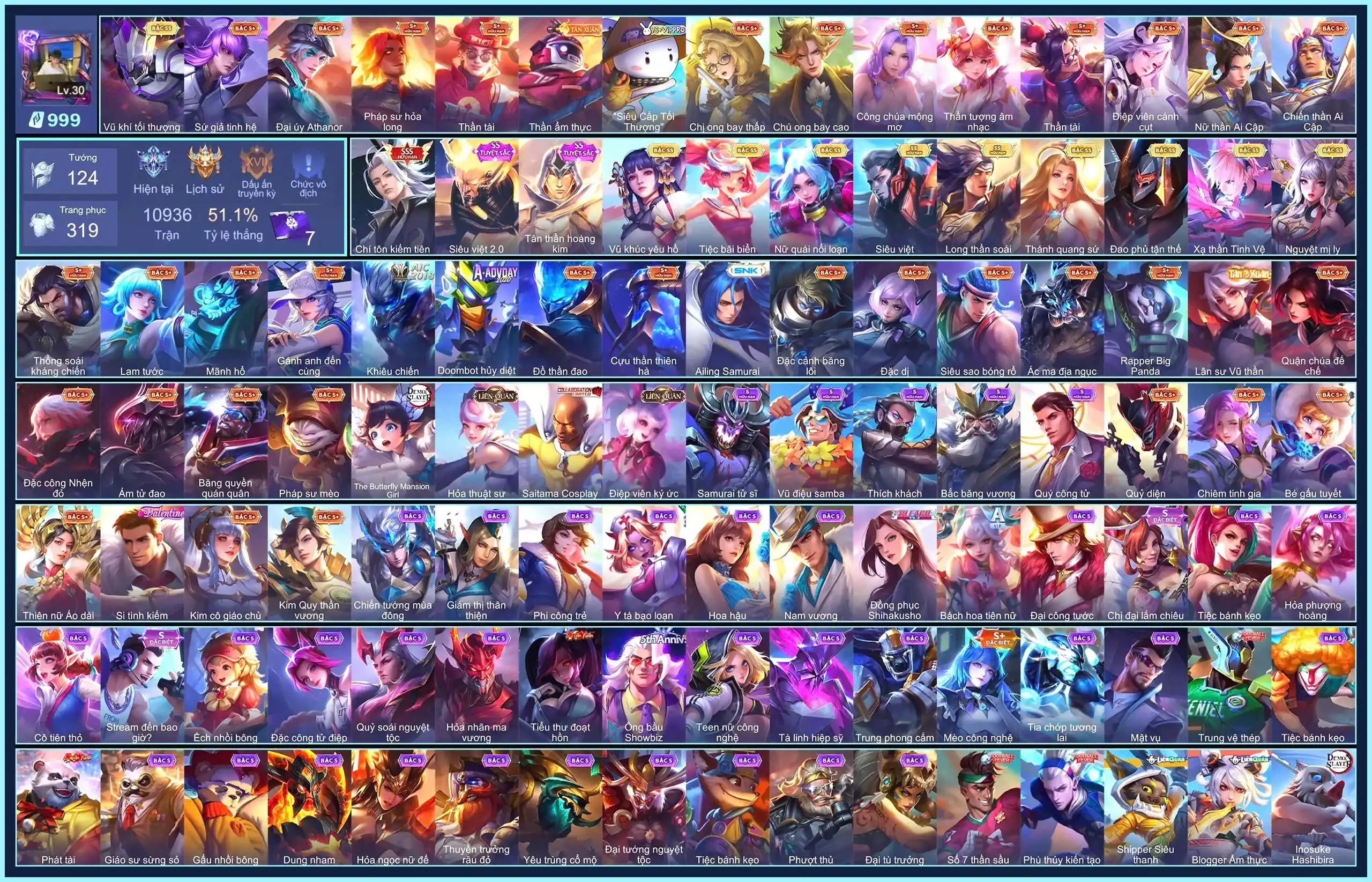 Hết quân Huy  Tulen Chí Tôn, Ngộ 2.0, Tulen Tân Thần Hoàng Kim, Tell Yêu Hồ, Kixi Bãi Biển,..dàn ss xịn