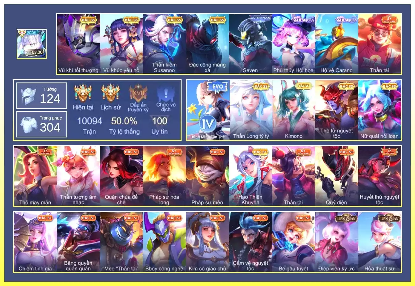 Butter Evo 4, Vio tỷ tỷ, Cap kimono, Yorn nguyệt tộc, Richter thần kiếm, Quilien mãng xà…