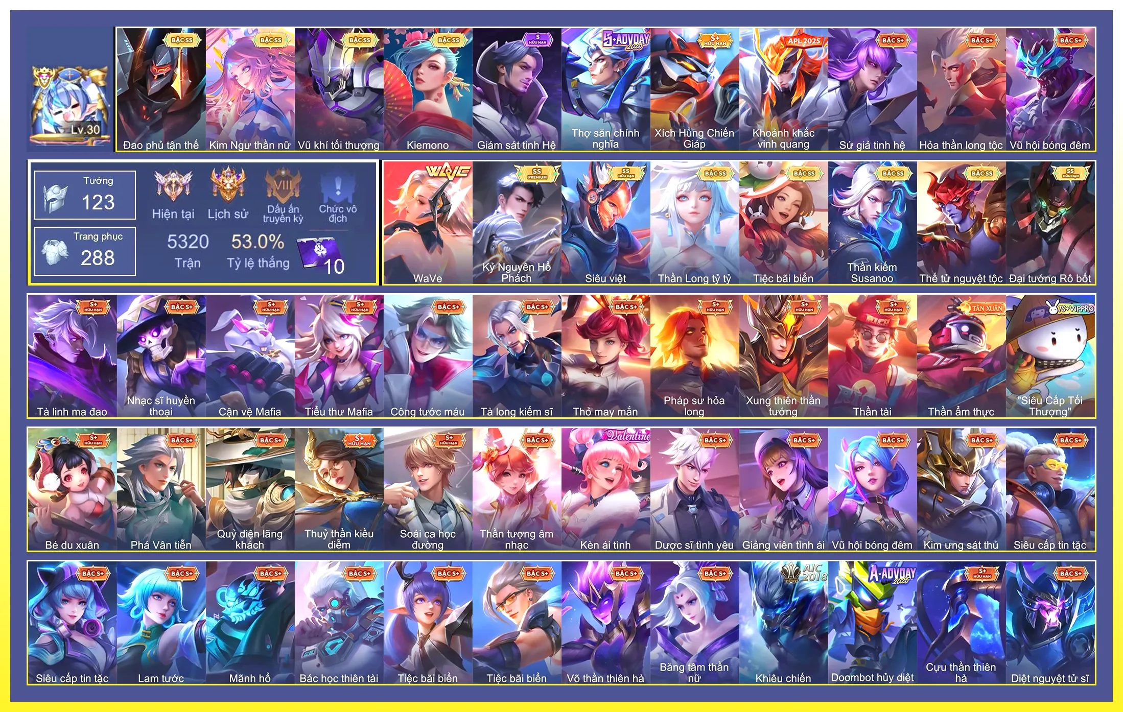 Ảnh Valhein Vũ khí tối thượng, Yorn Thế Tử Nguyệt Tộc, Butterfly Kim ngư thần nữ, Maloch Đại Tướng Robot, Airi Kiemono, Arthur Siêu Việt, Yena WaVe, Florentino Kỷ Nguyên Hổ Phách, Violet Thần long tỷ tỷ, Richter Kiếm thần Susanoo, Omen Đao phủ tận thế, Điêu Thuyền Tiệc bãi biển…