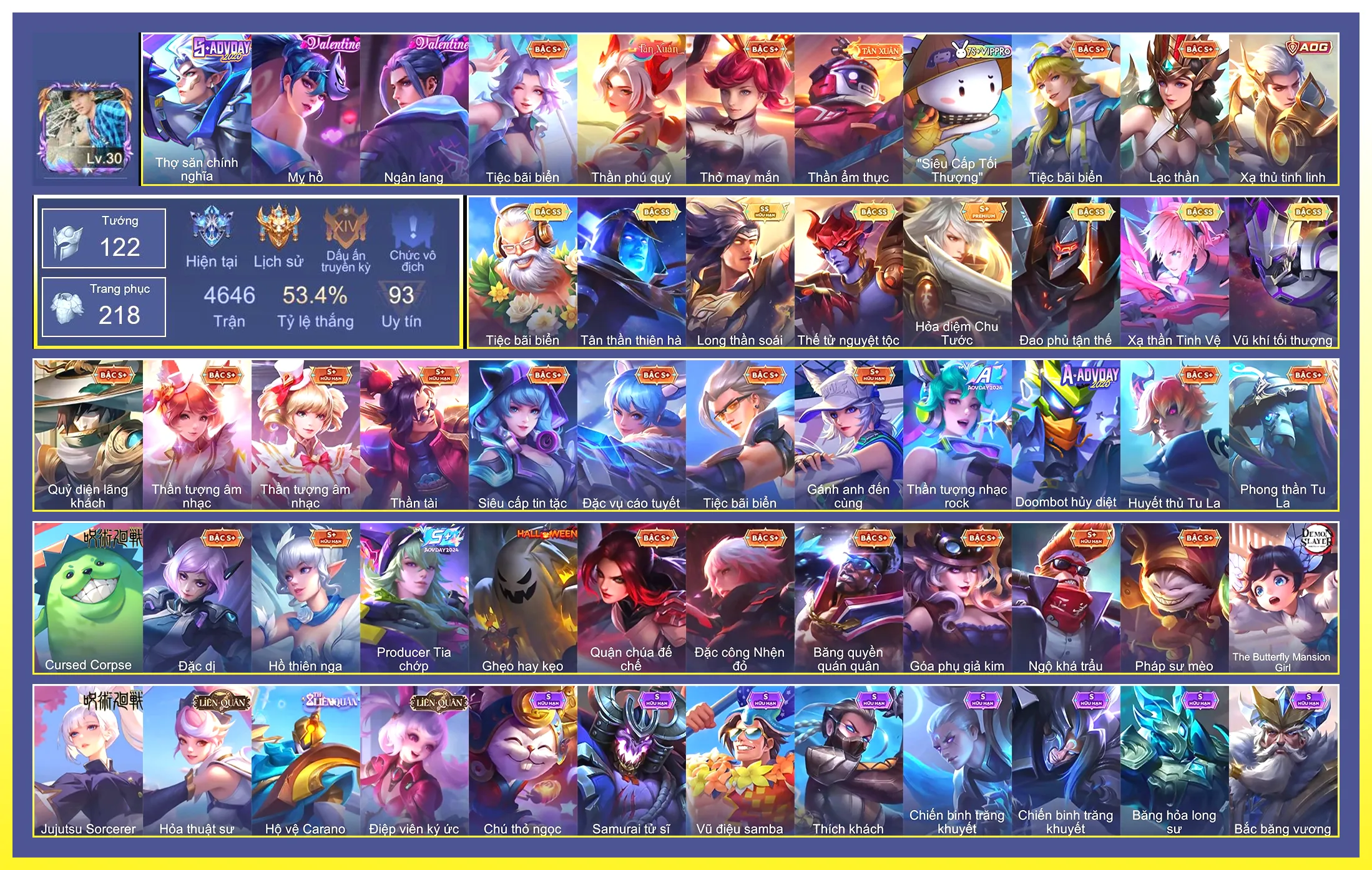 Ảnh Valhein Vũ khí tối thượng, Gildur Tiệc Bãi Biển, Yorn Thế Tử Nguyệt Tộc, Yorn Long thần soái, Laville Xạ Thần Tinh Vệ, Omen Đao phủ tận thế, Tulen Tân Thần Thiên Hà…