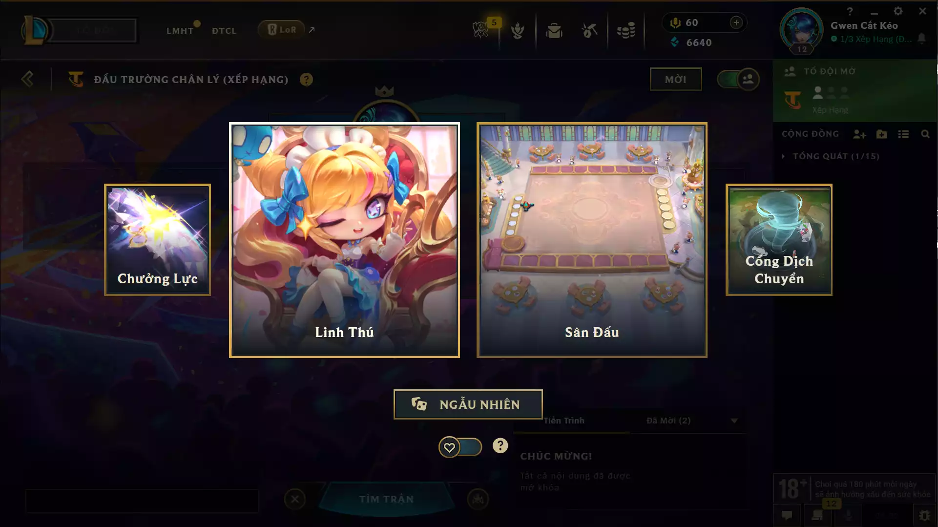 ACC TFT VIP: Combo Gwen Hàng Hiệu, Lee Sin Long Cước Tí Nị, Lulu Vệ Binh Tinh Tú Tí Nị, Sân Le Bunny BonBon, Sân Phòng Trà Yên Bình... CÓ GMAIL GỐC