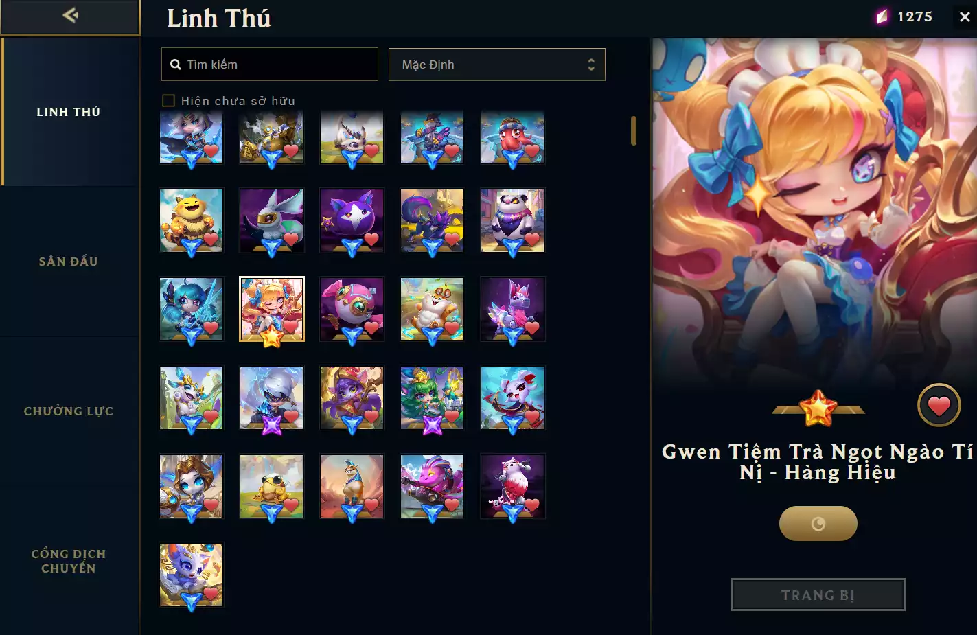 Ảnh ACC TFT VIP: Combo Gwen Hàng Hiệu, Lee Sin Long Cước Tí Nị, Lulu Vệ Binh Tinh Tú Tí Nị, Sân Le Bunny BonBon, Sân Phòng Trà Yên Bình... CÓ GMAIL GỐC