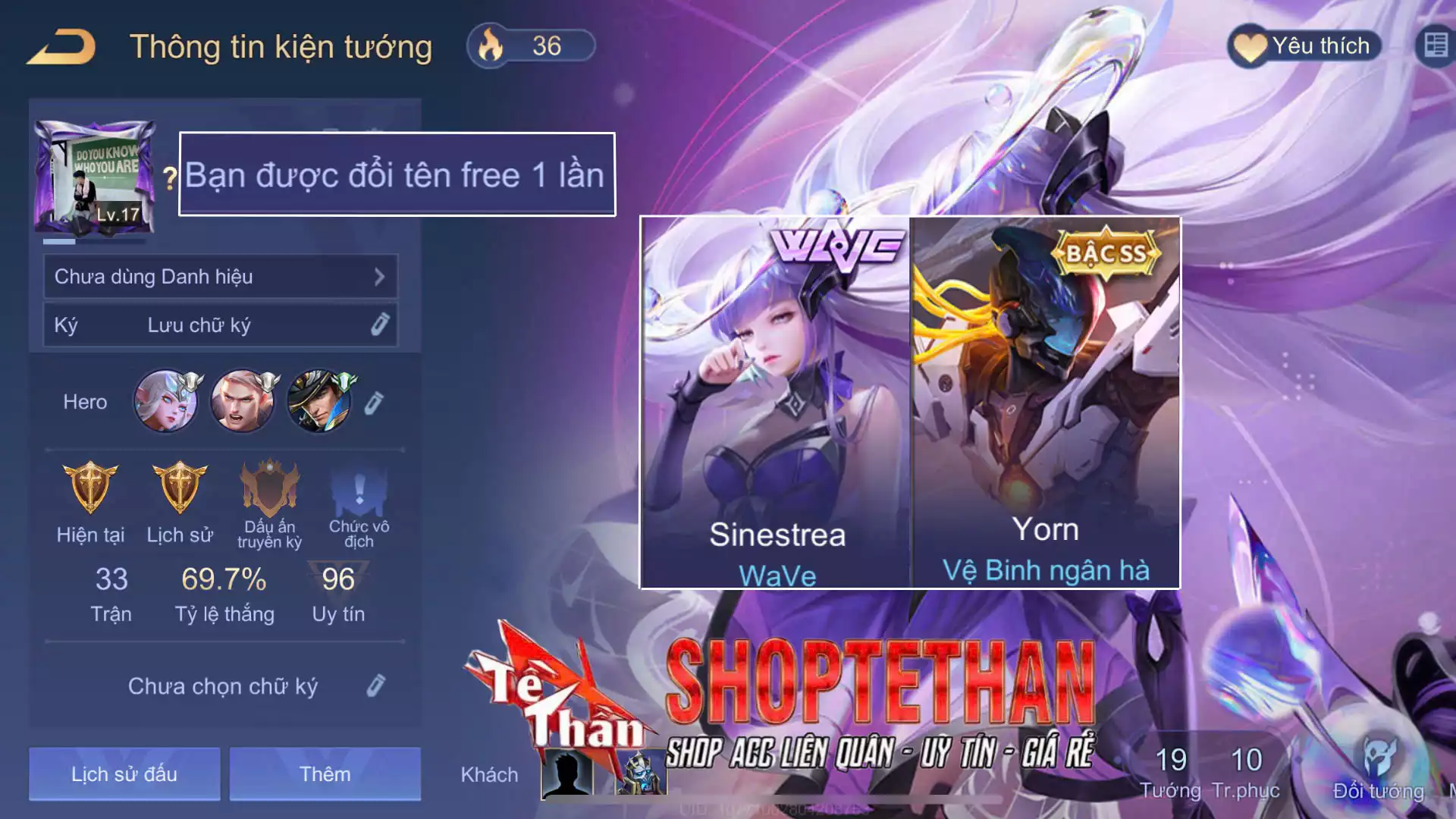 Yorn Vệ Binh ngân hà, Sinestrea WaVe...TRẮNG THÔNG TIN