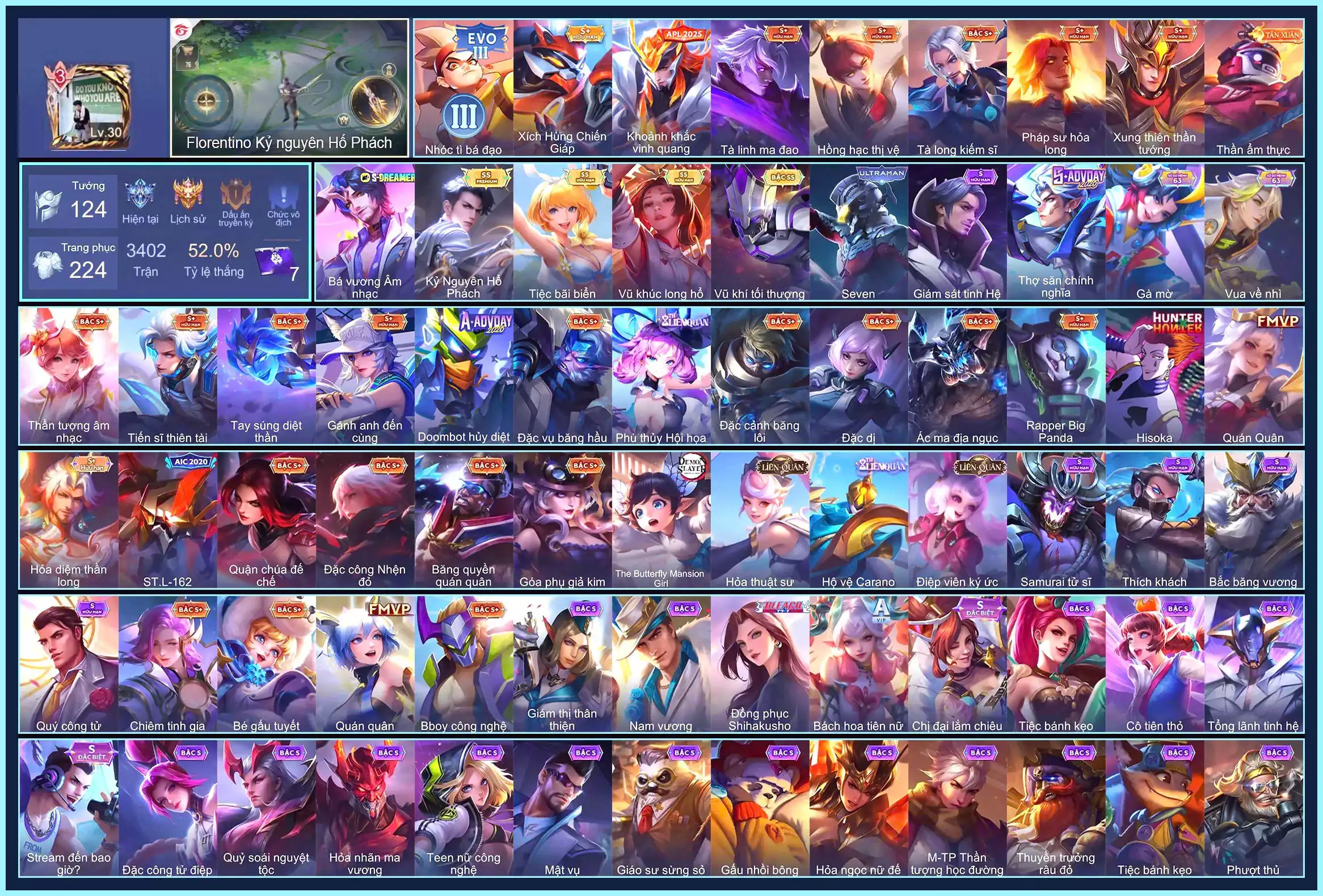 full flo, Valhein Vũ khí tối thượng, Florentino Kỷ Nguyên Hổ Phách, Arum Vũ khúc long hổ, Violet Tiệc bãi biển...