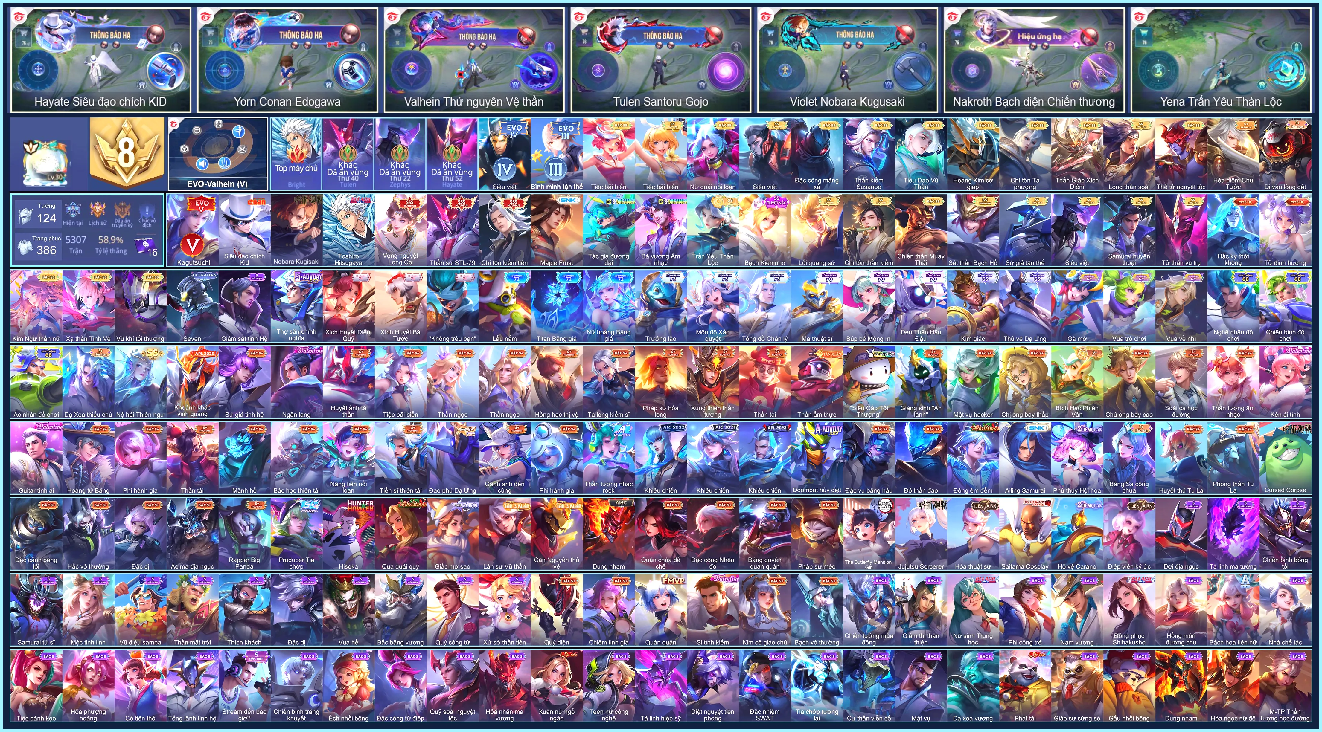 Violet Vọng nguyệt Long Cơ, Tulen Chí tôn kiếm tiên, Tulen Thần sứ ST.L-79, Violet Nobara Kugisaki, Hayate Siêu đạo chích Kid, Ryoma Maple Frost, Zata Tác gia đương đại, Bright Toshiro Hitsugaya