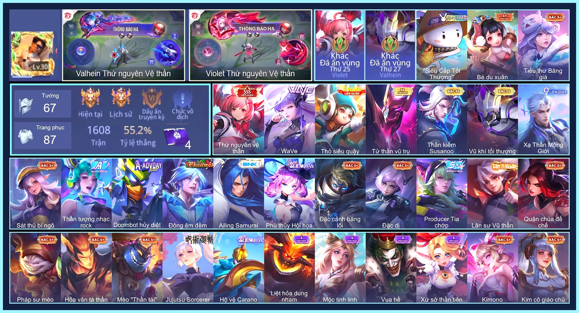 Violet Thứ nguyên vệ thần, Valhein Vũ khí tối thượng, Hayate Tử thần vũ trụ, Richter Kiếm thần Susanoo, Sinestrea WaVe...