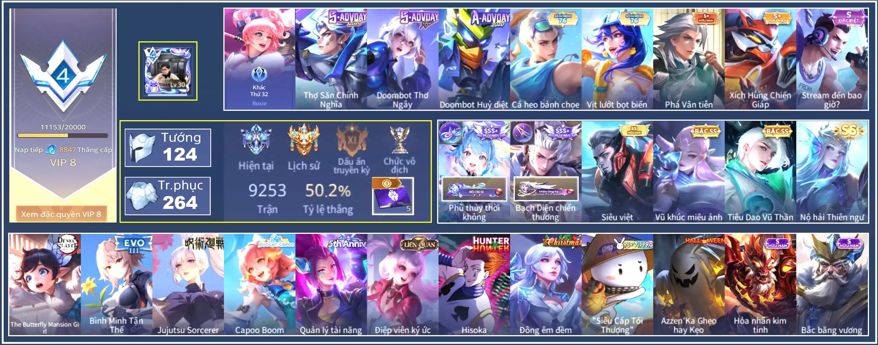 Krixi Phù Thuỷ Thời Không, Nakroth Bạch diện chiến thương, Murad Siêu việt, Tulen Tiêu Dao Vũ Thần, Butterfly Bình Minh tận thế