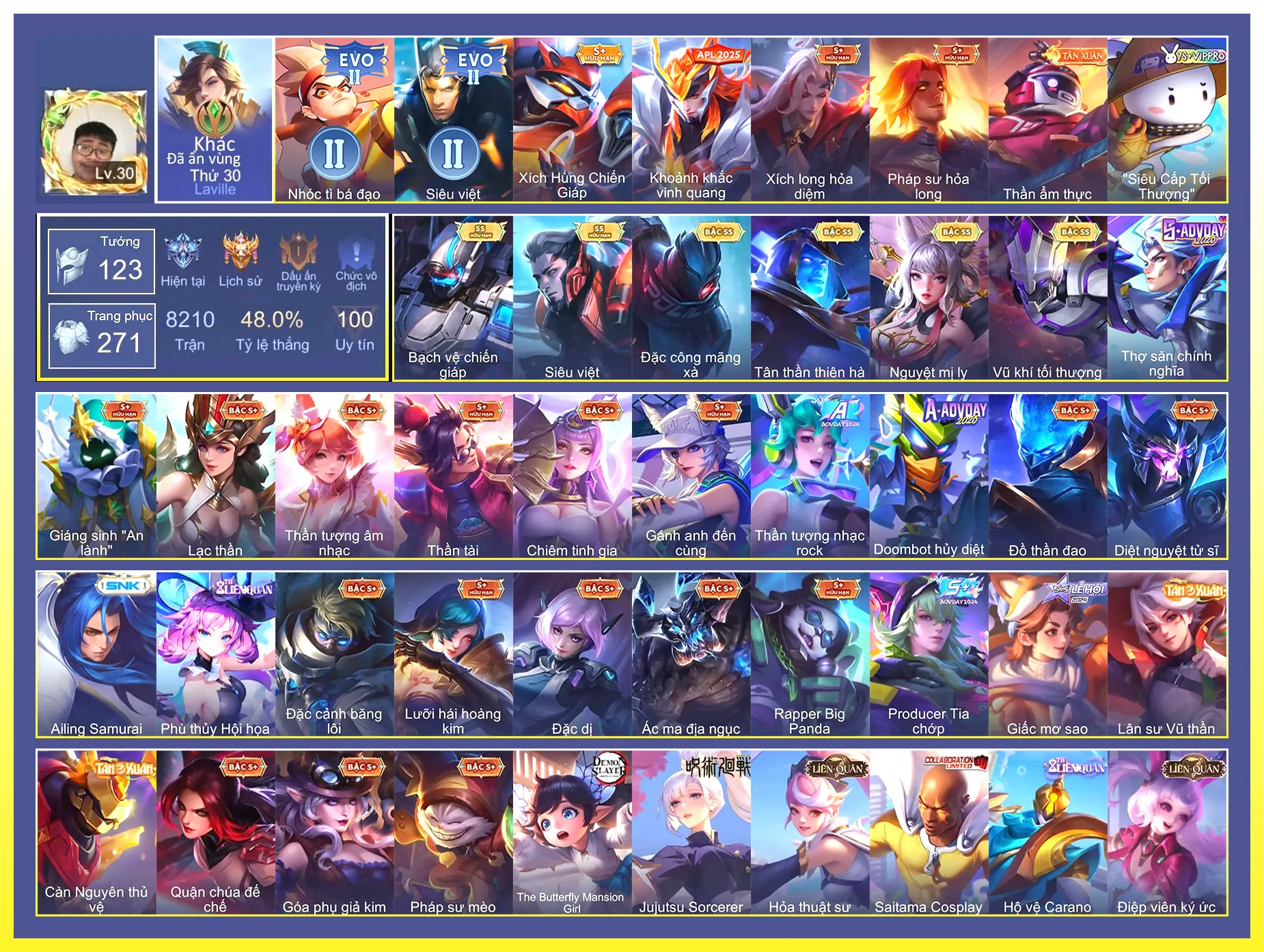 Aduin bạch vệ chiến giáp, Quilien mãng xà, Tulen thiên hà, Lili nguyệt mị ly, Valhein tối thượng…