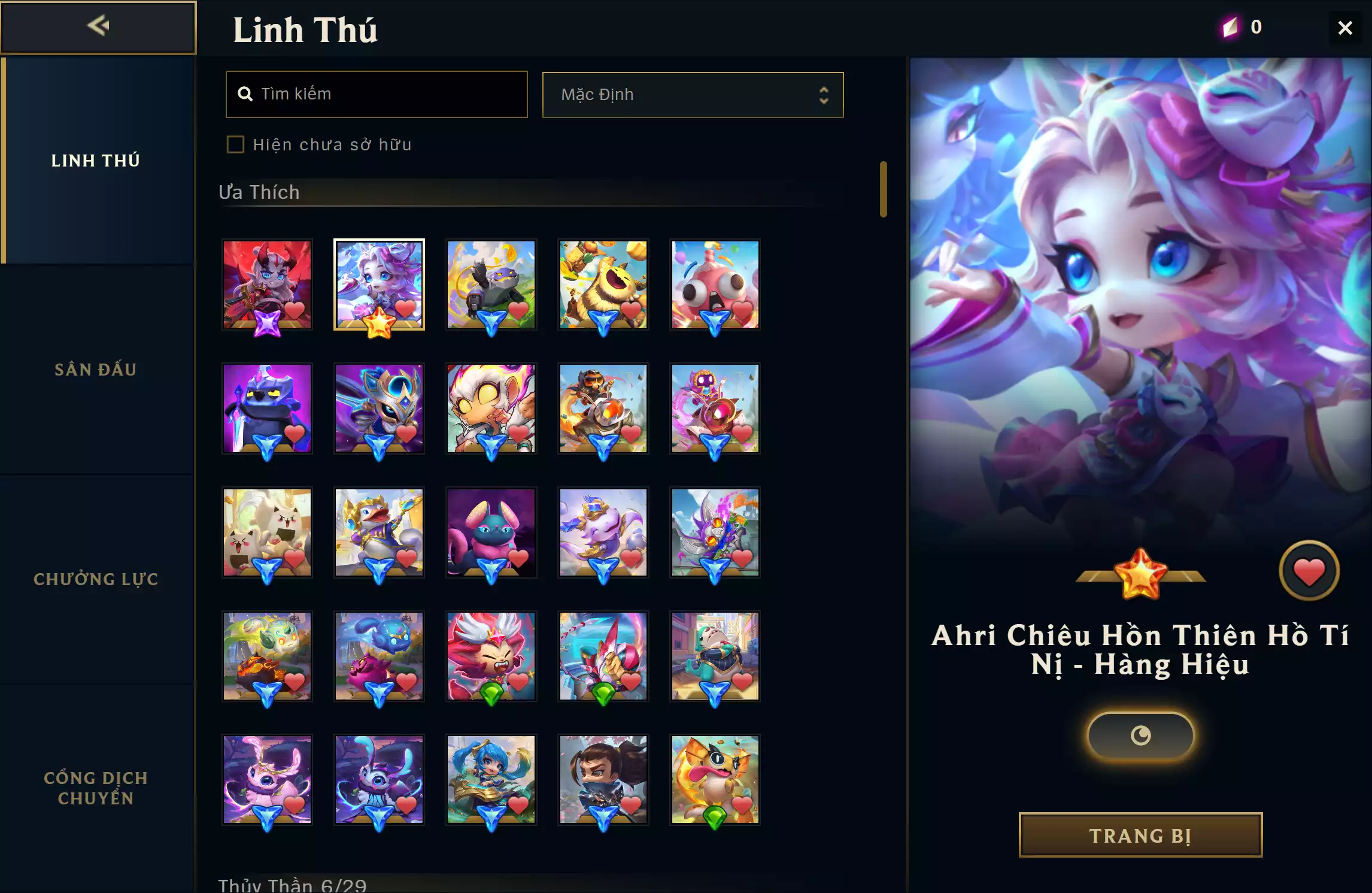 Ảnh 📮Combo TFT Hàng Hiệu Cực Vip - Pet Hàng Hiệu ✅ Ahri Chiêu Hồn Thiên Hồ Tí Nị - Hàng Hiệu ✅ Pet - Aatrox Huyết Nguyệt Tí Nị 🌠 Sàn - Bồng Lai Tiên Cảnh 🌠 Sàn - 4 Sàn Đấu Xanh Đẹp Mắt ⬆️ Chưởng - Công Lý Demacia Sư Vương ➡️ Dư 1 Huy Chương ➡️ Dư 2.225 Pha Lê ✅ 5 Cổng Dịch Chuyển Vip 🍁 Có Thẻ Đổi Tên Nhân Vật Miễn Phí