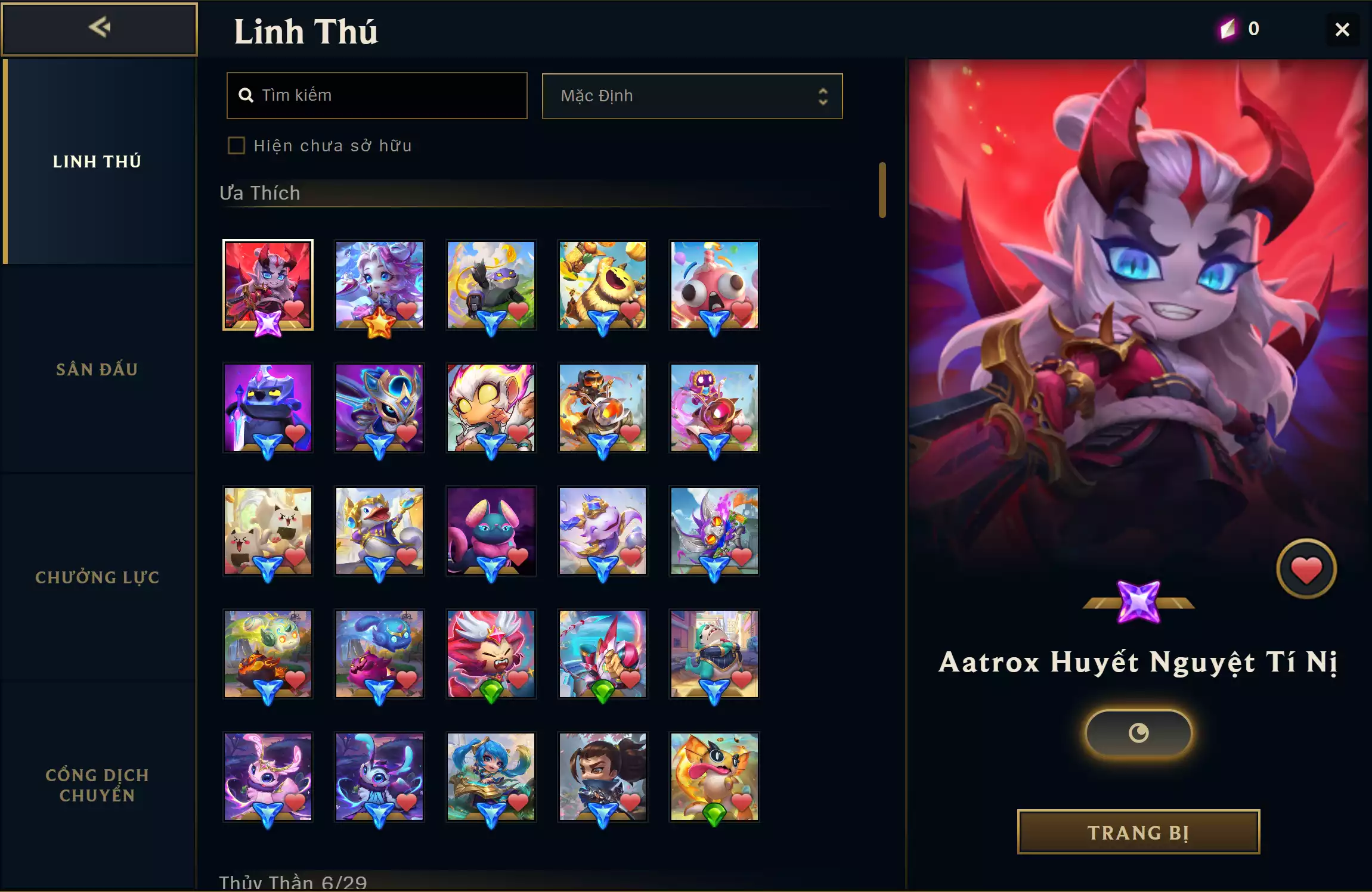 Ảnh 📮Combo TFT Hàng Hiệu Cực Vip - Pet Hàng Hiệu ✅ Ahri Chiêu Hồn Thiên Hồ Tí Nị - Hàng Hiệu ✅ Pet - Aatrox Huyết Nguyệt Tí Nị 🌠 Sàn - Bồng Lai Tiên Cảnh 🌠 Sàn - 4 Sàn Đấu Xanh Đẹp Mắt ⬆️ Chưởng - Công Lý Demacia Sư Vương ➡️ Dư 1 Huy Chương ➡️ Dư 2.225 Pha Lê ✅ 5 Cổng Dịch Chuyển Vip 🍁 Có Thẻ Đổi Tên Nhân Vật Miễn Phí