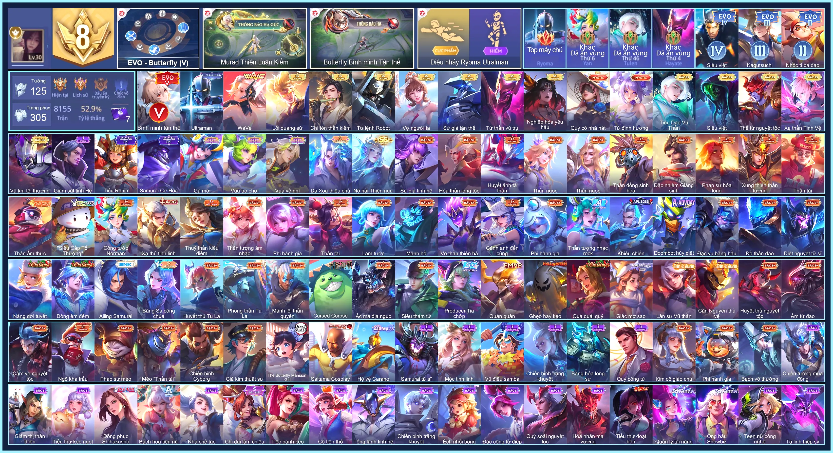 Butter EVO 5, Ryoma Ultraman, Elsu Sứ giả tận thế, Yena WaVe, Laville Xạ Thần Tinh Vệ, Ilumia Nộ hải Thiên ngư...