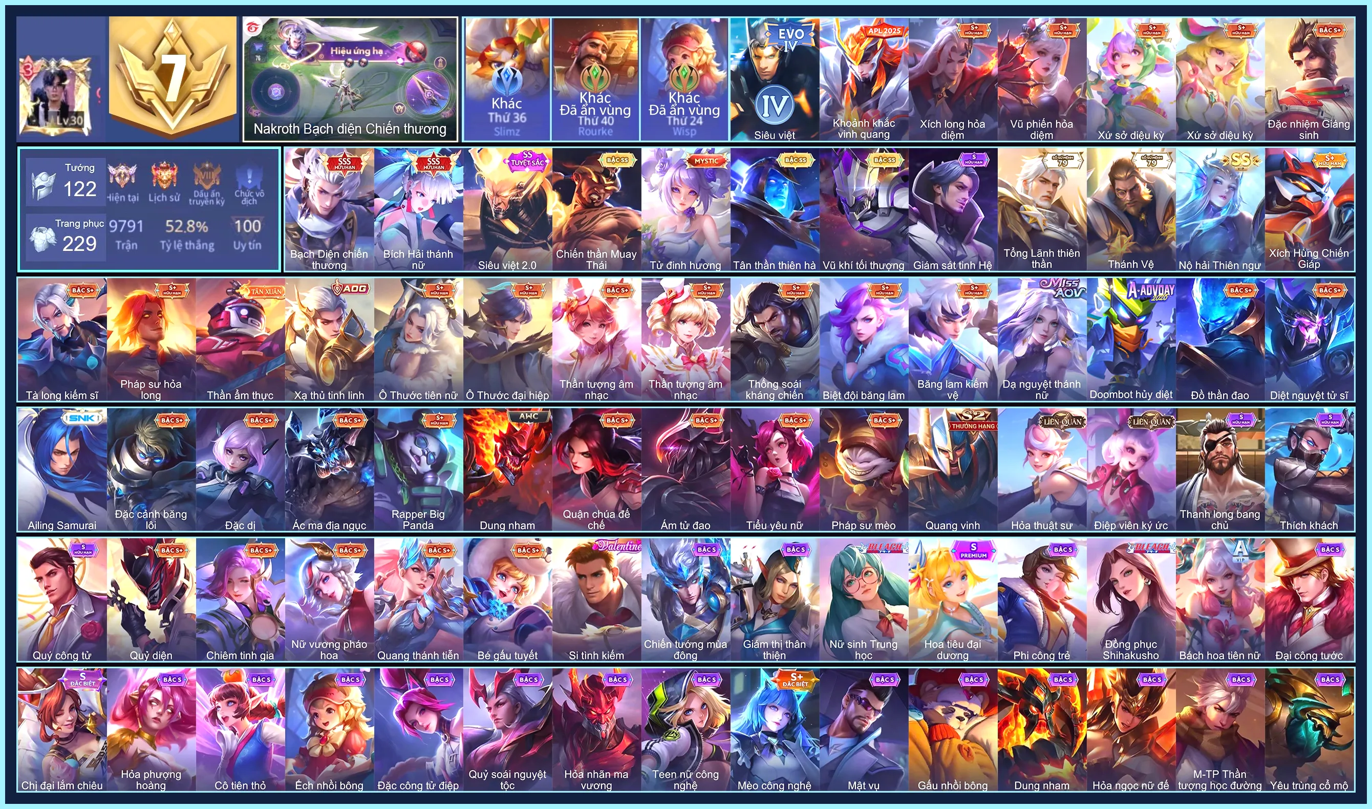 MÁC THÁCH ĐẤU: Nakroth Bạch diện chiến thương, Airi Bích hải thánh nữ... ĐỔI ĐƯỢC CCCD