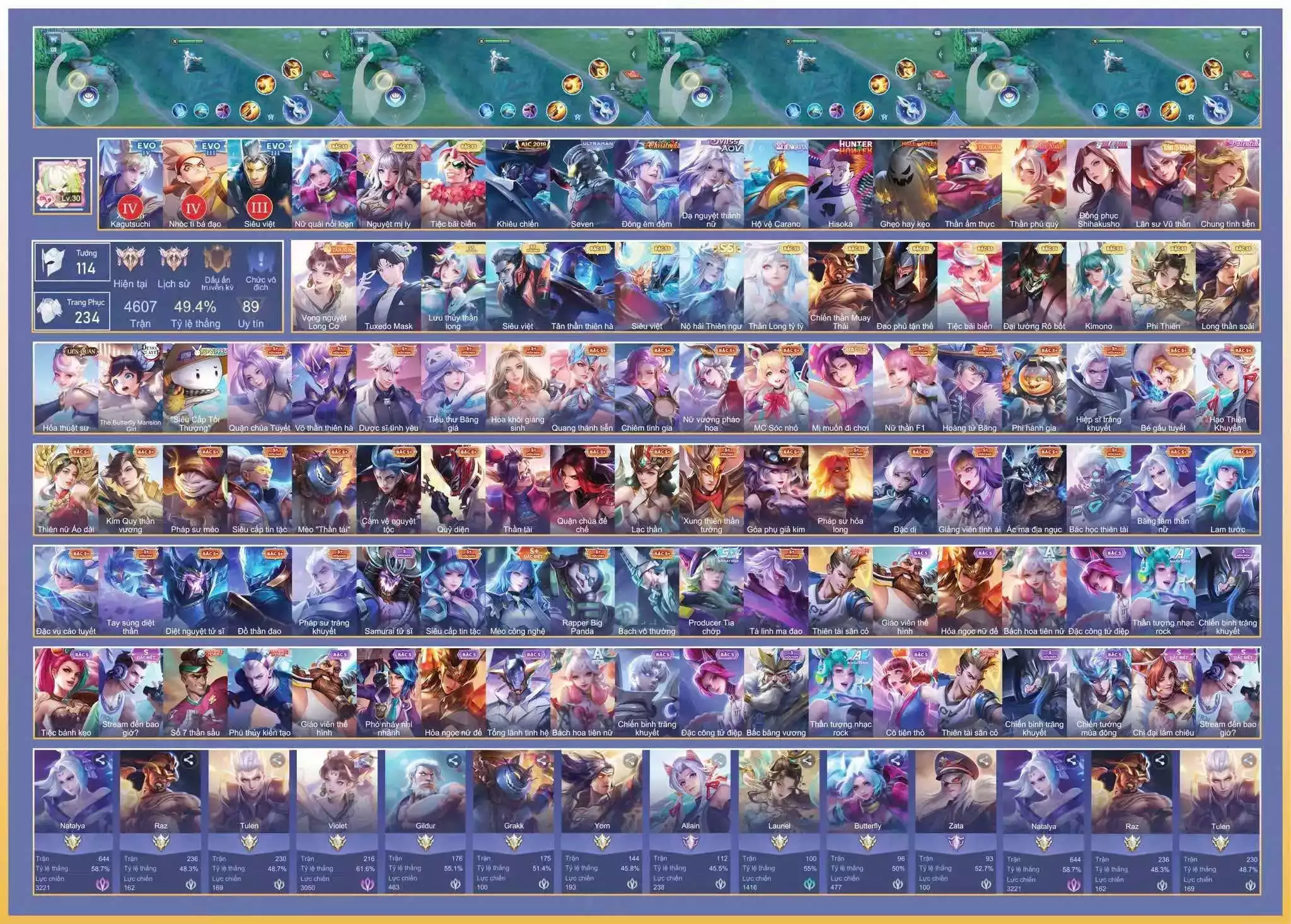 Violet Vọng Nguyệt, Elando Tuxedo, Lili Lưu Thủy Long Mẫu, Murad Siêu Việt,..