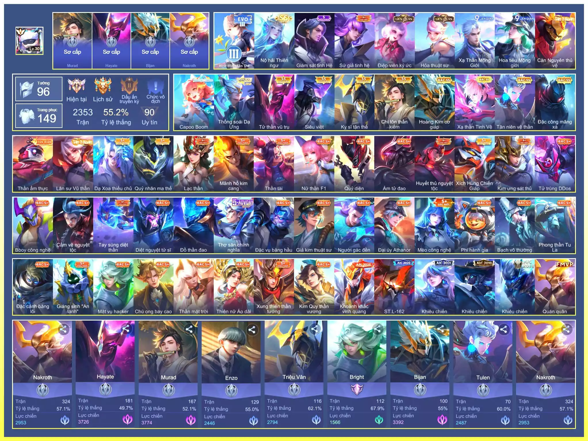 Hayate Tử Thần, Zep Siêu Việt, Triệu Vân Kỵ Sĩ, Bjian Hoàng Kim , Lavi Tinh Hệ,..dàn ss xịn