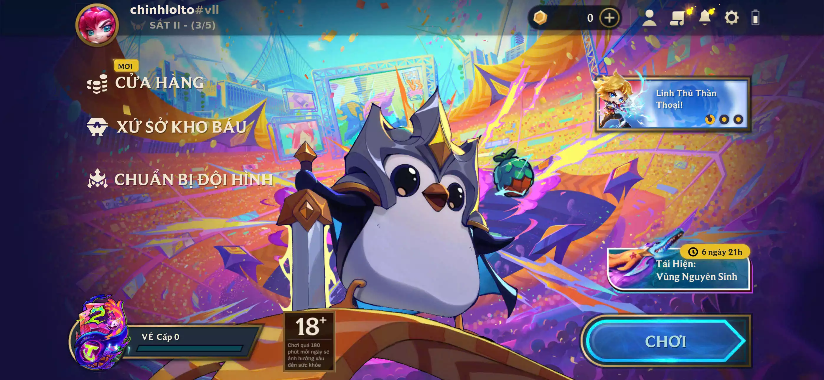 Ảnh 📮 Combo VIP ĐẸP KENG 📮 Set Hearsteel Tí Nị ✅ Sàn - Sân Đấu Sinh Nhật Pengu 6 Tuổi ⬆️ Chưởng Lực - Cung Ánh Sáng Học Viện Chiến Binh 🌠 Dư 450 Pha Lê - Vòng Quay (17/20) +1 Huy Chương 🍁 Có Thẻ Đổi Tên Nhân Vật Miễn Phí