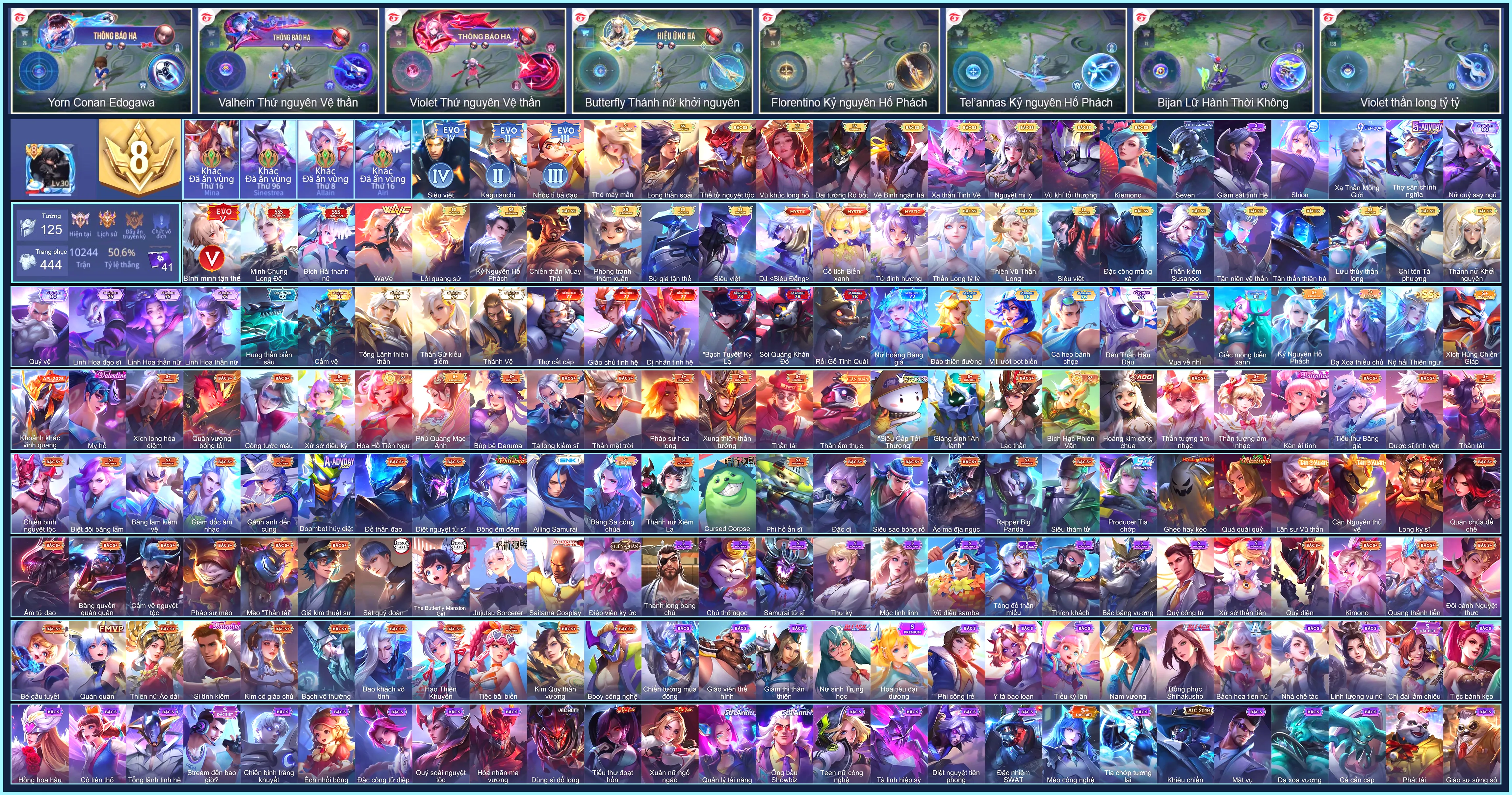 Triệu Vân Minh Chung Long Đế, Airi Bích hải thánh nữ, Liliana Lưu Thủy Thần Long, Elsu Sứ giả tận thế...