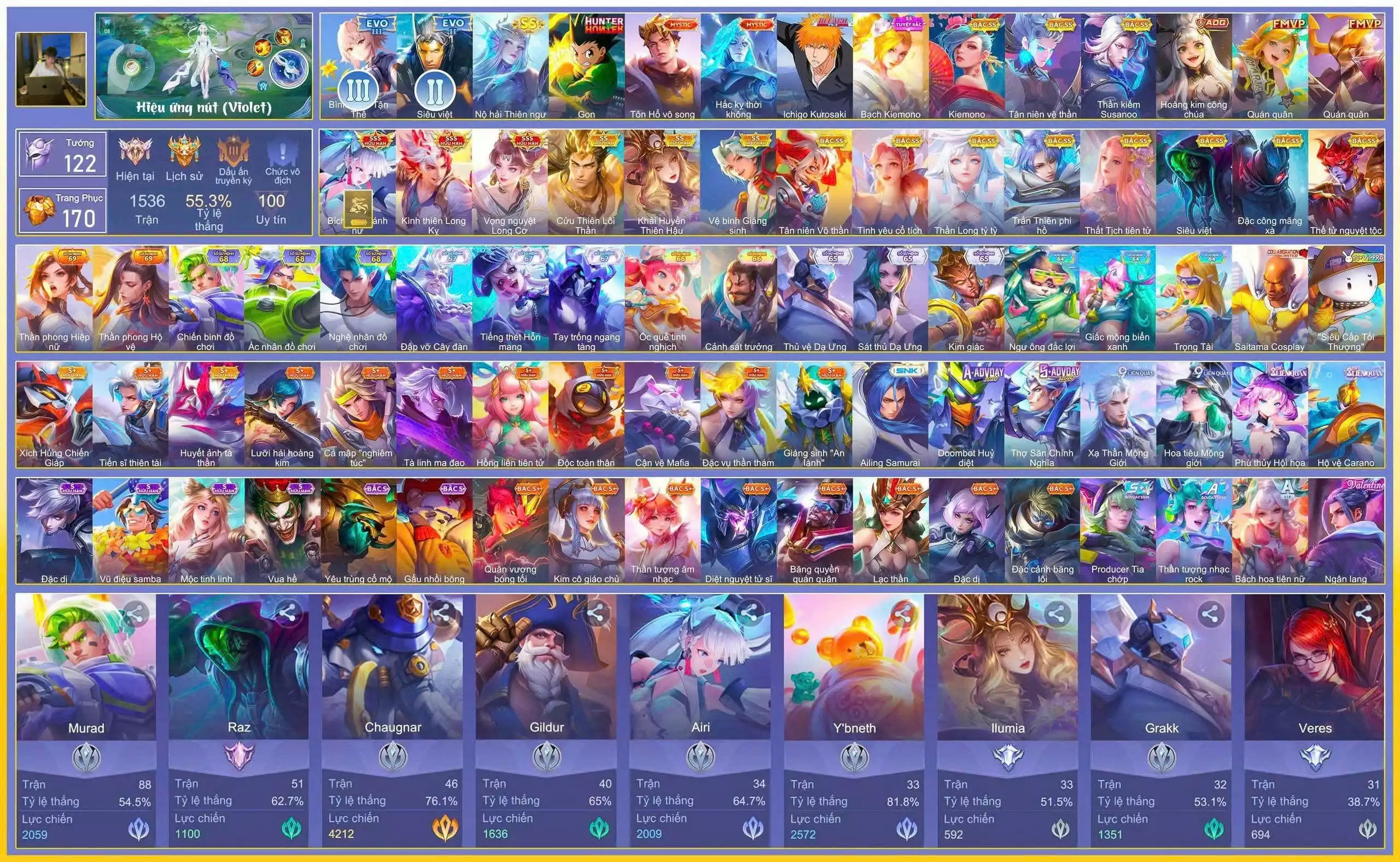 Airi Bích Hải, Bjian Kình Thiên, Violet Vọng Nguyệt, Lữ Bố Cửu Lôi, Ilumia Khải Huyền,..dàn ss xịn