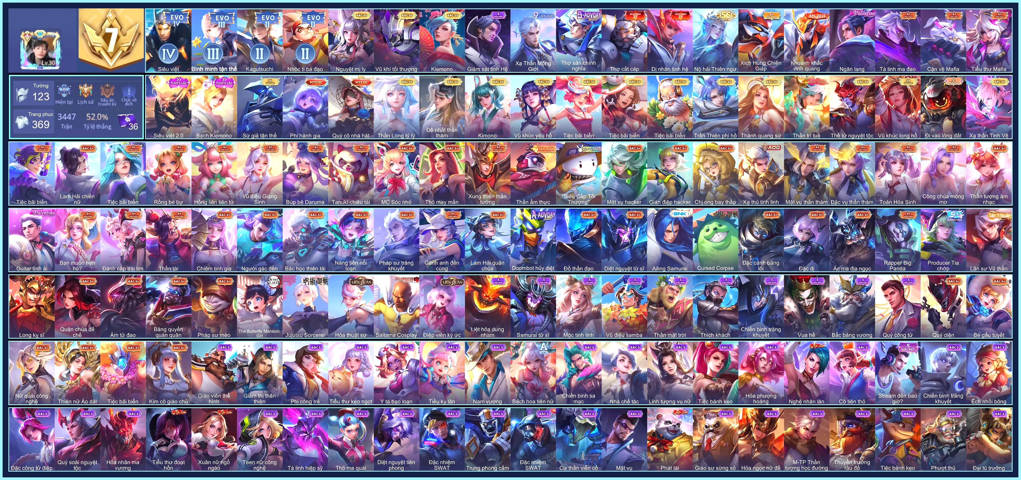 Violet Thần long tỷ tỷ, Elsu Sứ giả tận thế, Elsu Trấn thiên phi hồ, Liliana Nguyệt mị ly, Yorn Thế Tử Nguyệt Tộc, Laville Xạ Thần Tinh Vệ...