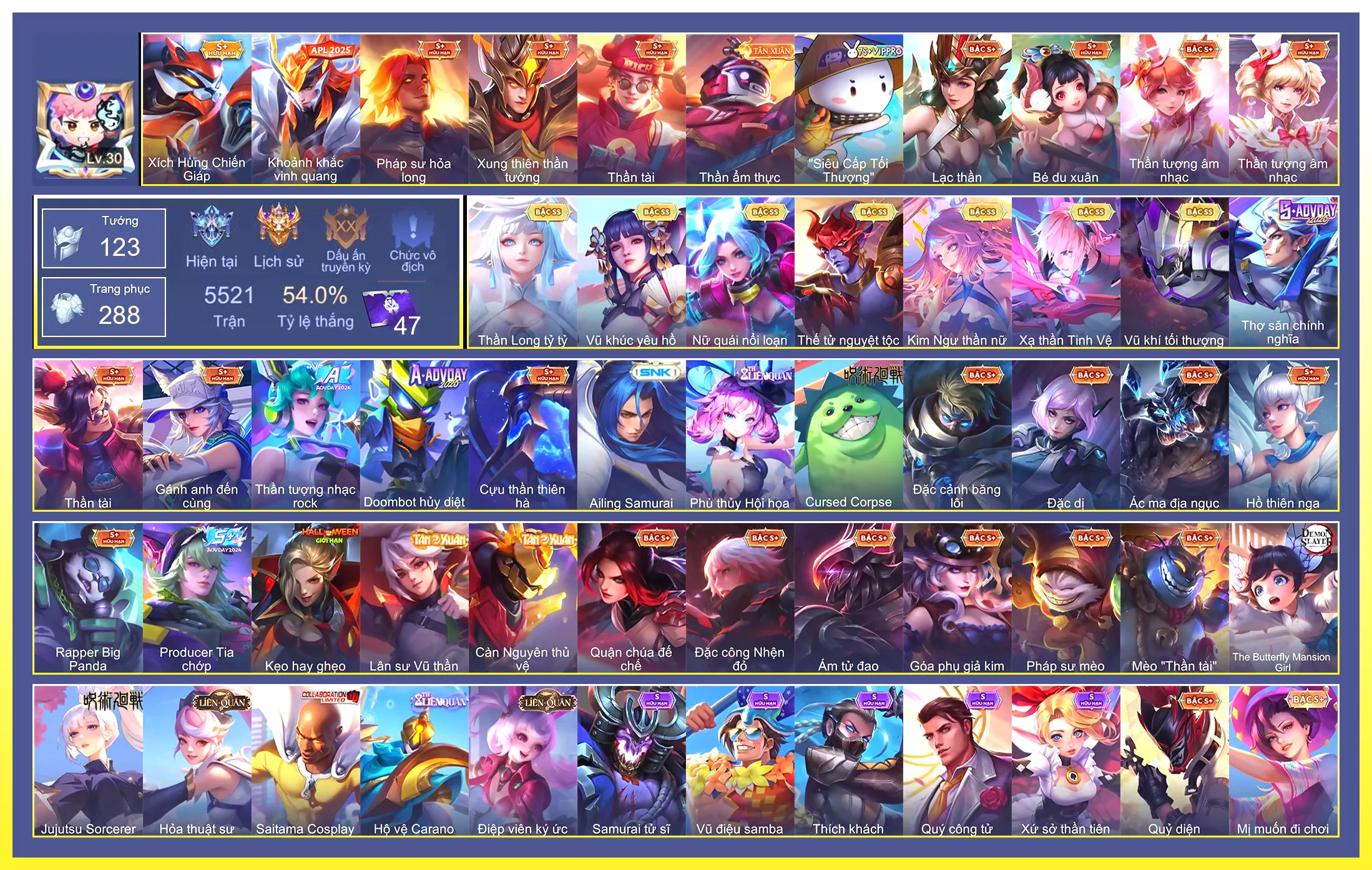 Valhein Vũ khí tối thượng, Yorn Thế Tử Nguyệt Tộc, Violet Thần long tỷ tỷ, TelAnnas Vũ khúc yêu hồ, Butterfly Nữ Quái Nổi Loạn, Butterfly Kim ngư thần nữ, Laville Xạ Thần Tinh Vệ…