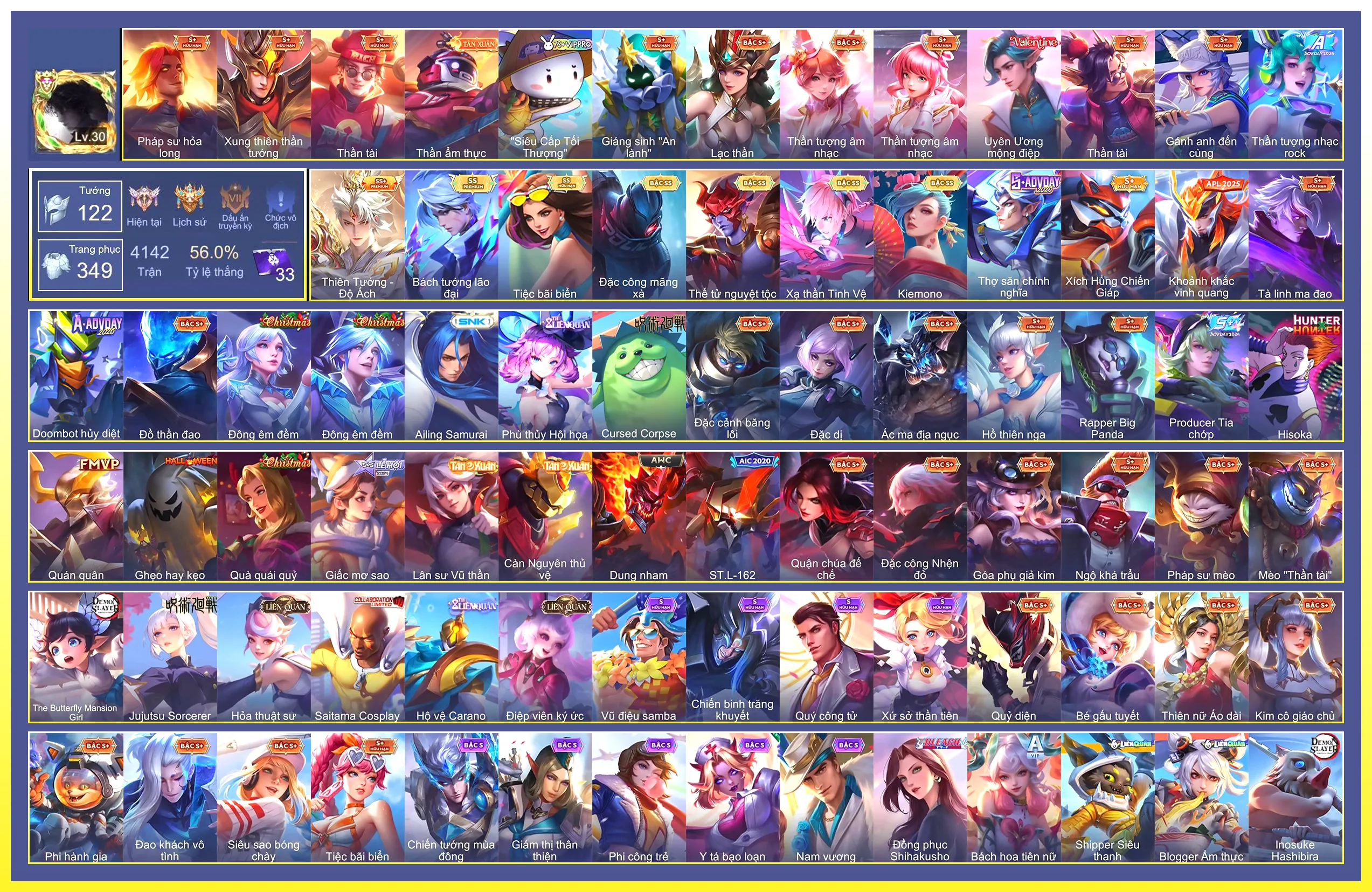 Yorn Thế Tử Nguyệt Tộc, Laville Xạ Thần Tinh Vệ, Taara Tiệc bãi biển, Quillen Đặc công mãng xà, Rourke Bách Tướng Lão Đại, Airi Kiemono, Billow Thiên Tướng - Độ Ách…