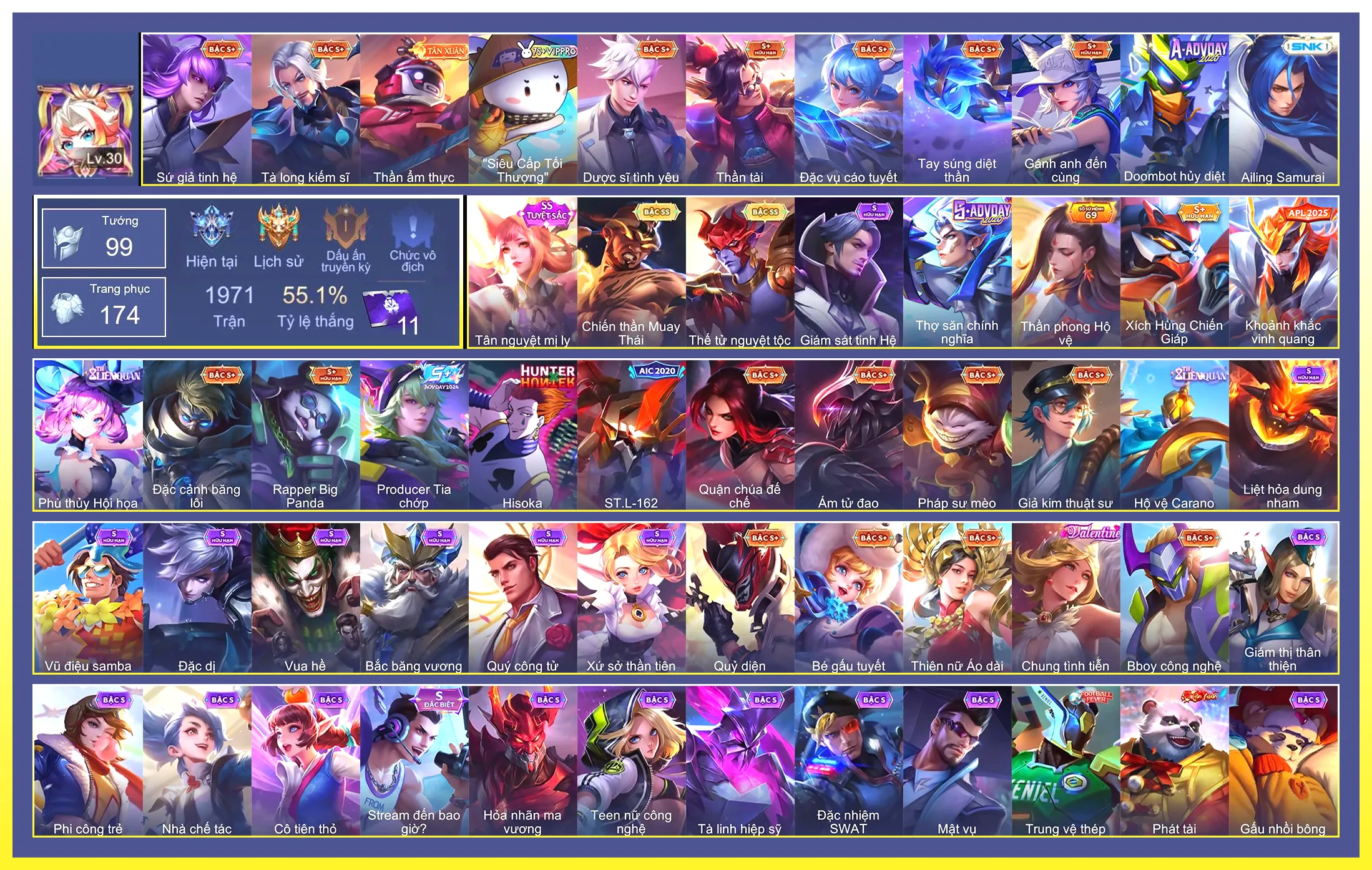 Yorn Thế Tử Nguyệt Tộc, Raz Chiến thần Muay Thái, Liliana Tân nguyệt mị ly…