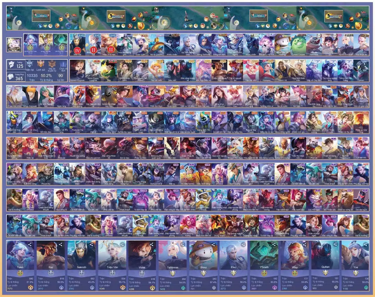 Triệu Vân Minh Chung Long Đế, Violewt Nobara, Raz Gons, Murad Chi Tôn, Flo Kỷ Nguyên ,.. dàn ss xịn