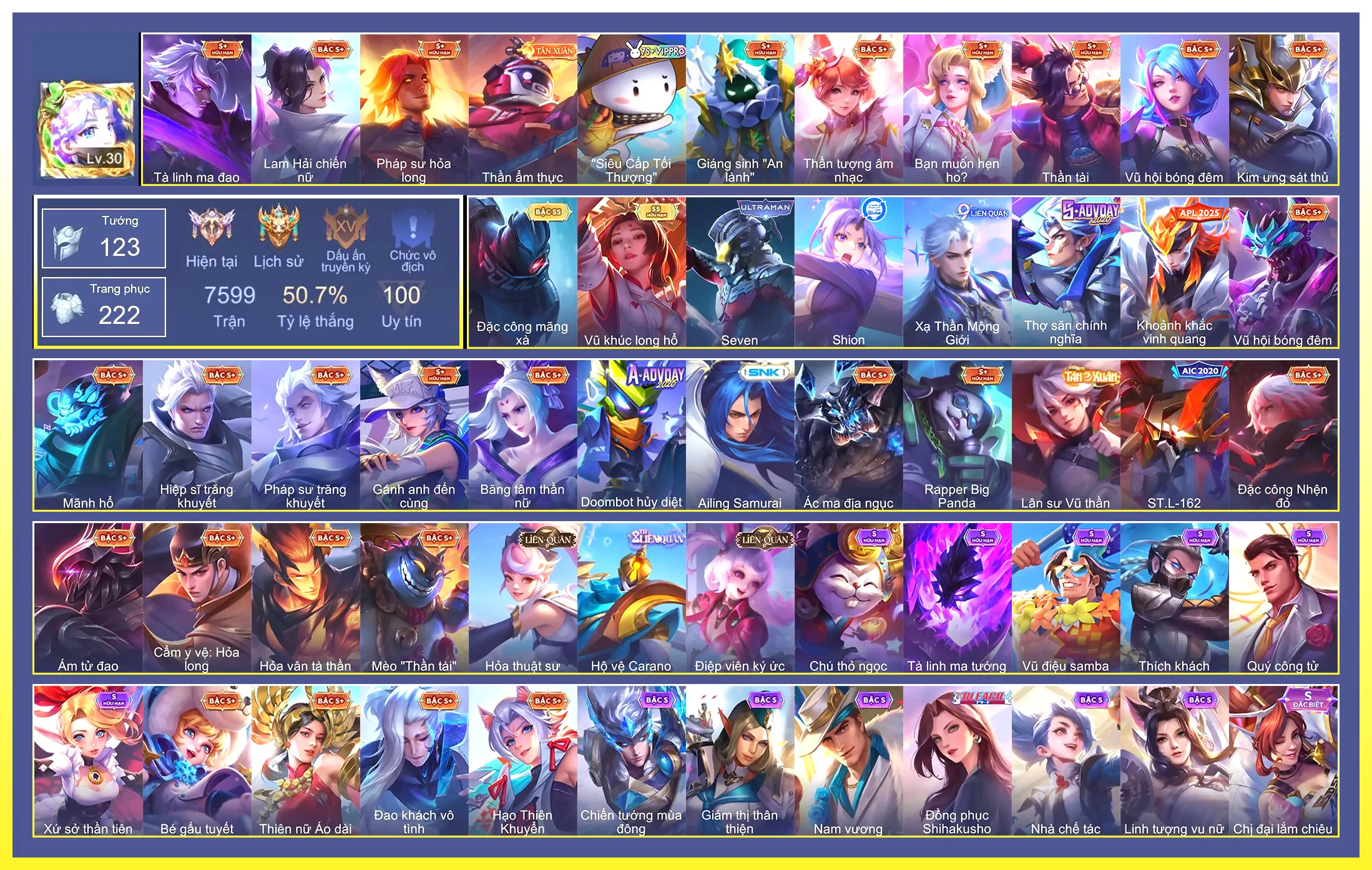 Quillen Đặc công mãng xà, Arum Vũ khúc long hổ…Trắng thông tin không liên kết