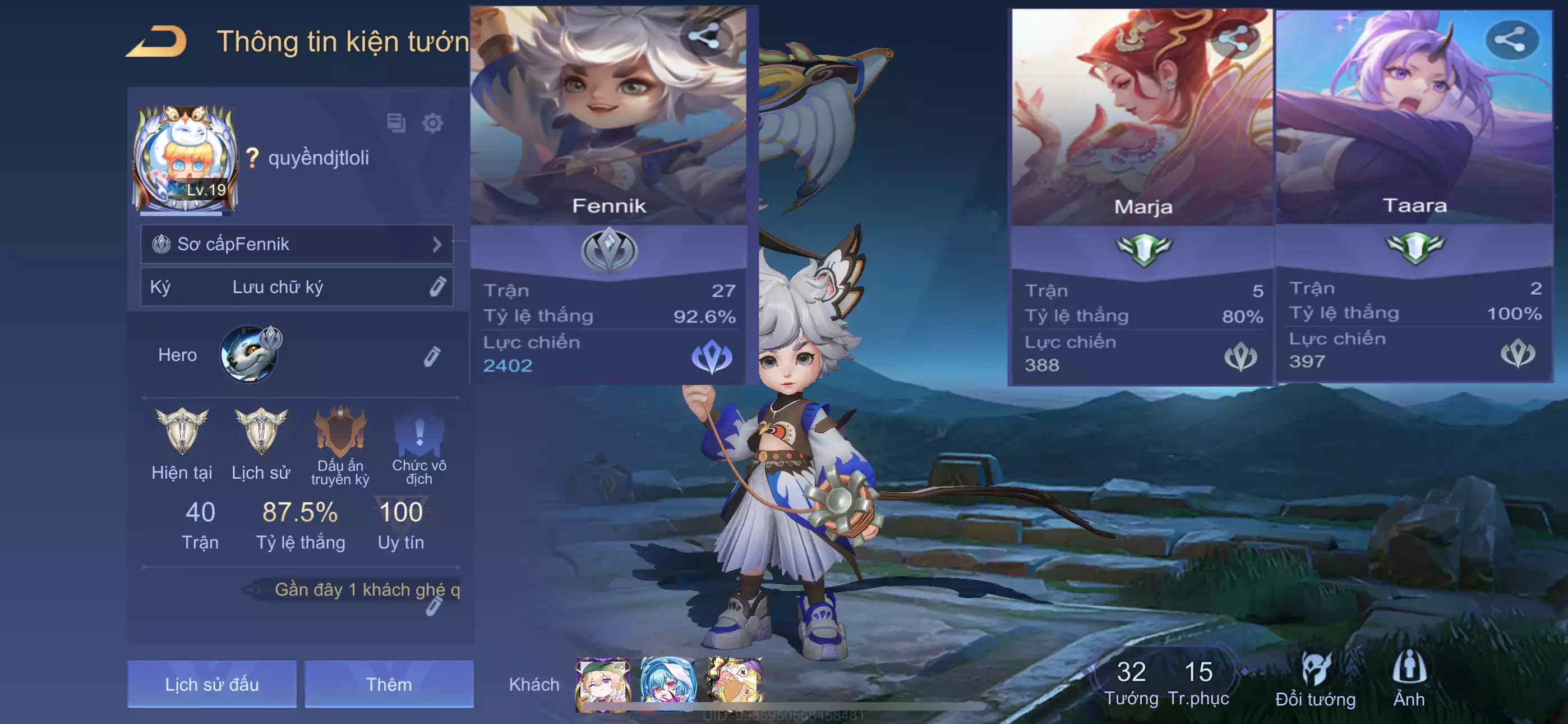 Fennick Phong Tranh, Tara Sion,.. trắng thông tin