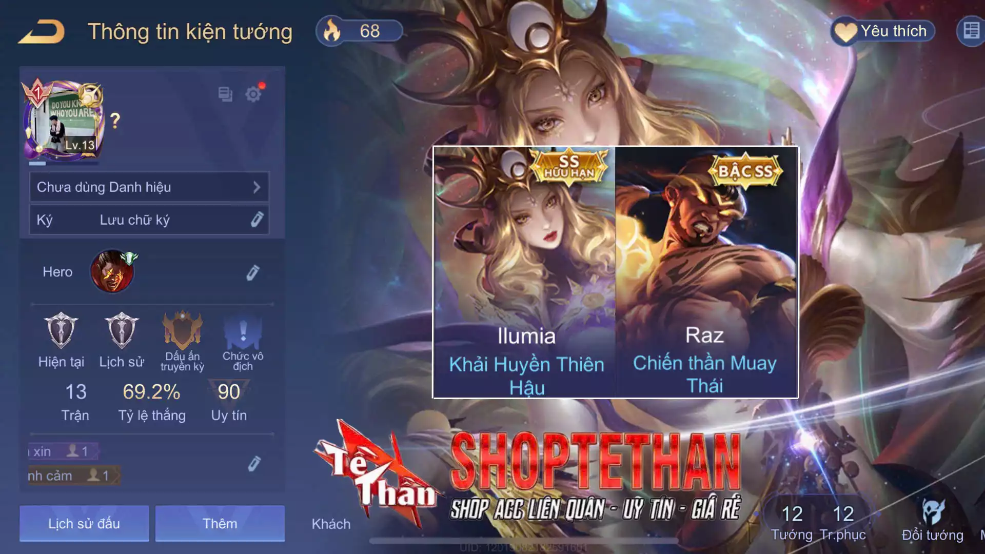 Raz Chiến thần Muay Thái, Ilumia Khải Huyền Thiên Hậu...TRẮNG THÔNG TIN