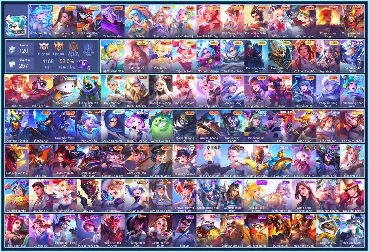 Điêu Thuyền Tuế Hàn đỗ quyên, Eslu Phi hồ, Kirix Bãi Biển, Bjian HOàng Kim , Arrum Long Hổ,..