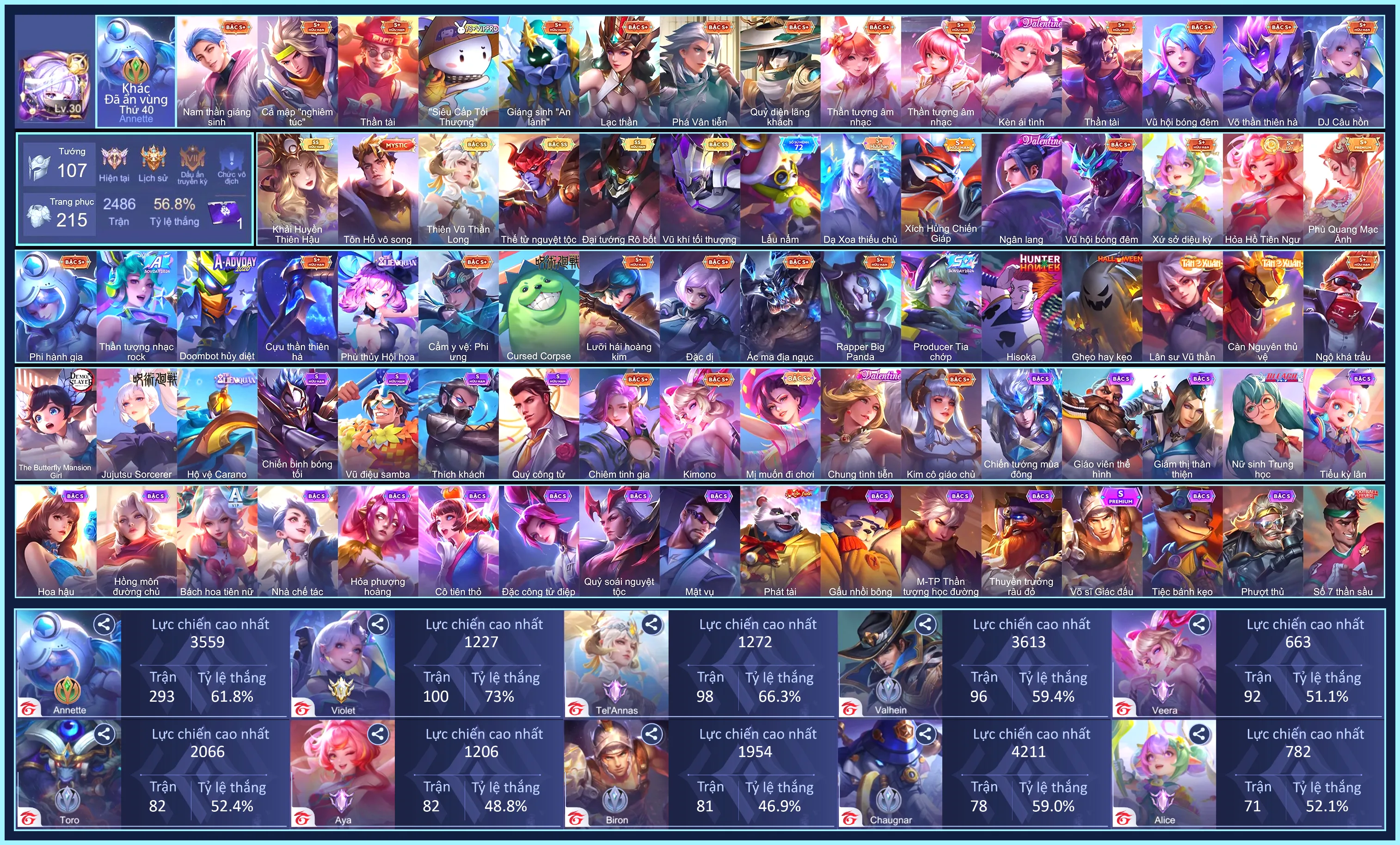 Ilumia Khải Huyền, Yonr Thế Tử, Malock Robot, Vanhel Vũ Khí tối thượng,..