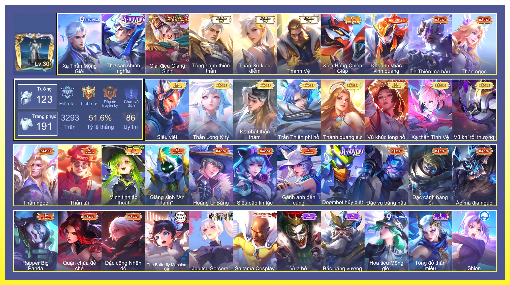 Valhein Vũ khí tối thượng, Valhein Đệ nhất thần thám, Arthur Siêu Việt, Violet Thần long tỷ tỷ, Lauriel Thánh quang sứ, Laville Xạ Thần Tinh Vệ, Elsu Trấn thiên phi hồ, Arum Vũ khúc long hổ…