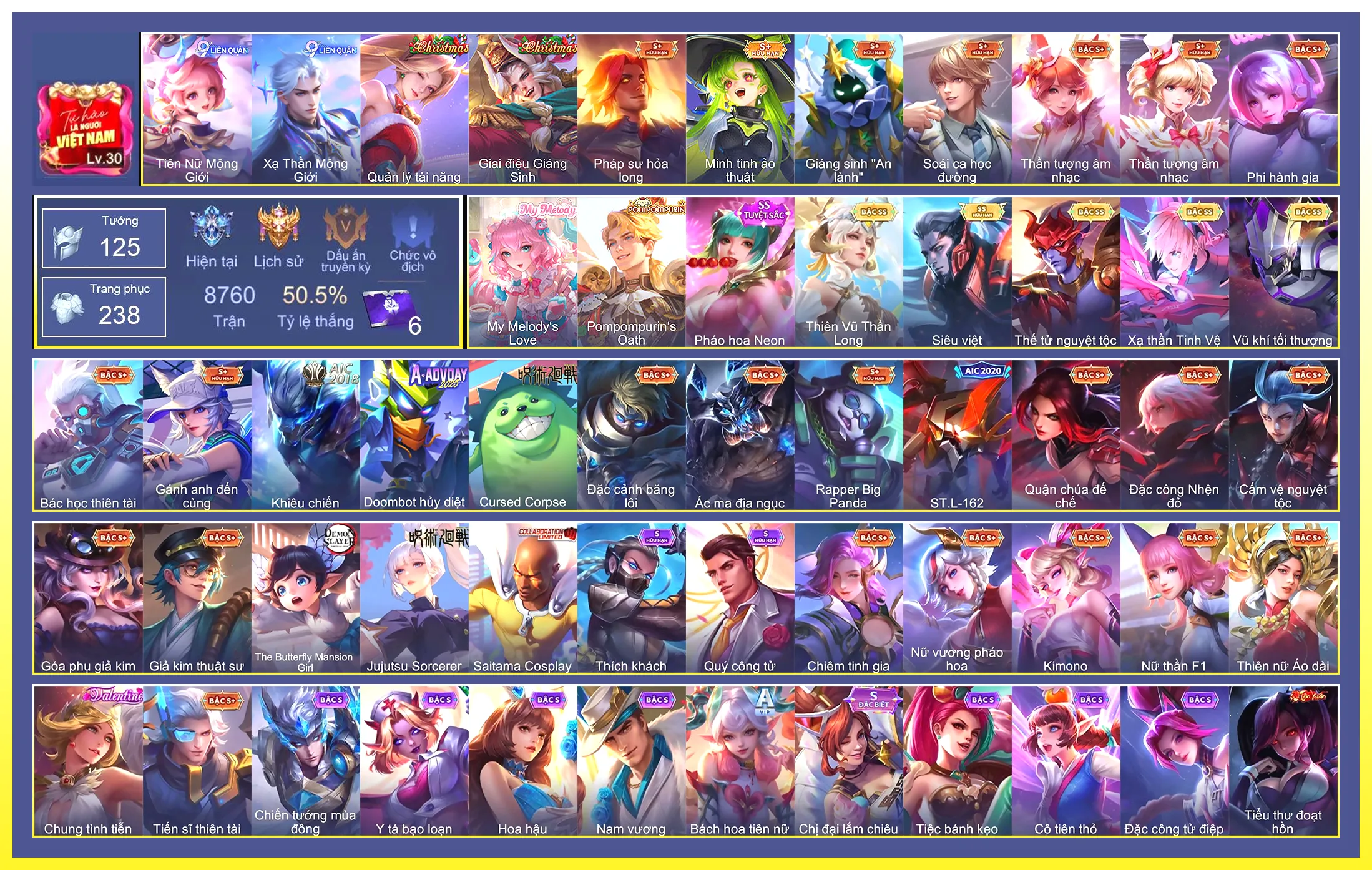 Valhein Vũ khí tối thượng, Yorn Thế Tử Nguyệt Tộc, TelAnnas Thiên Vũ Thần Long, Murad Siêu việt, Laville Xạ Thần Tinh Vệ…