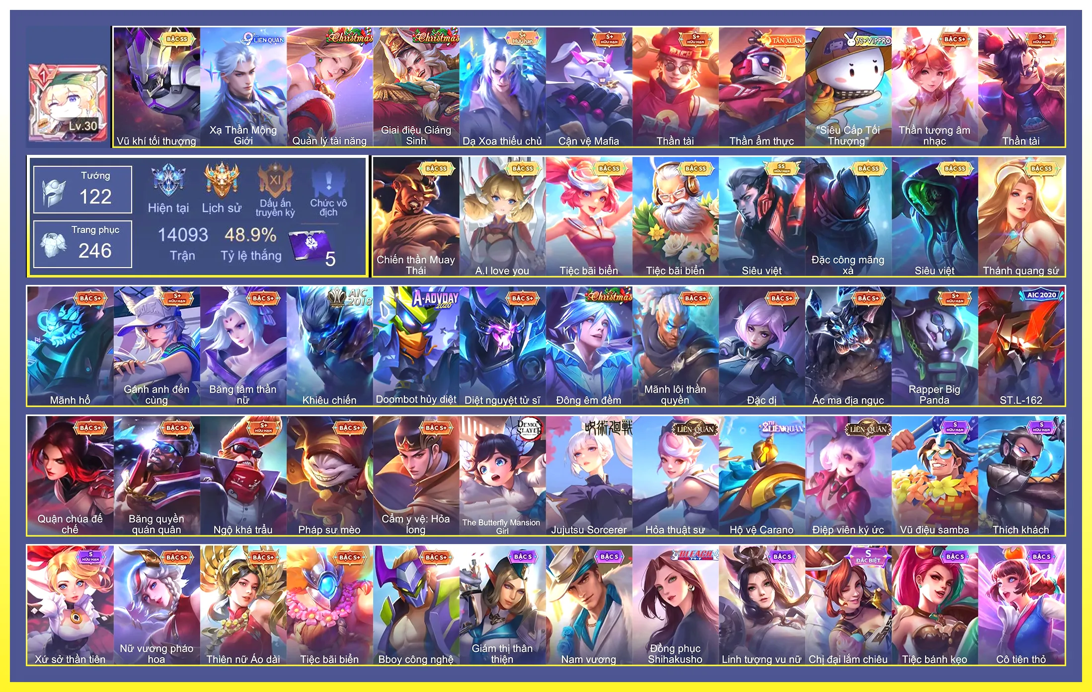 Valhein Vũ khí tối thượng, Veera A.I Love you, Gildur Tiệc Bãi Biển, Krixi Tiệc Bãi Biển, Murad Siêu việt, Raz Chiến thần Muay Thái, Raz Siêu việt, Lauriel Thánh quang sứ, Quillen Đặc công mãng xà….